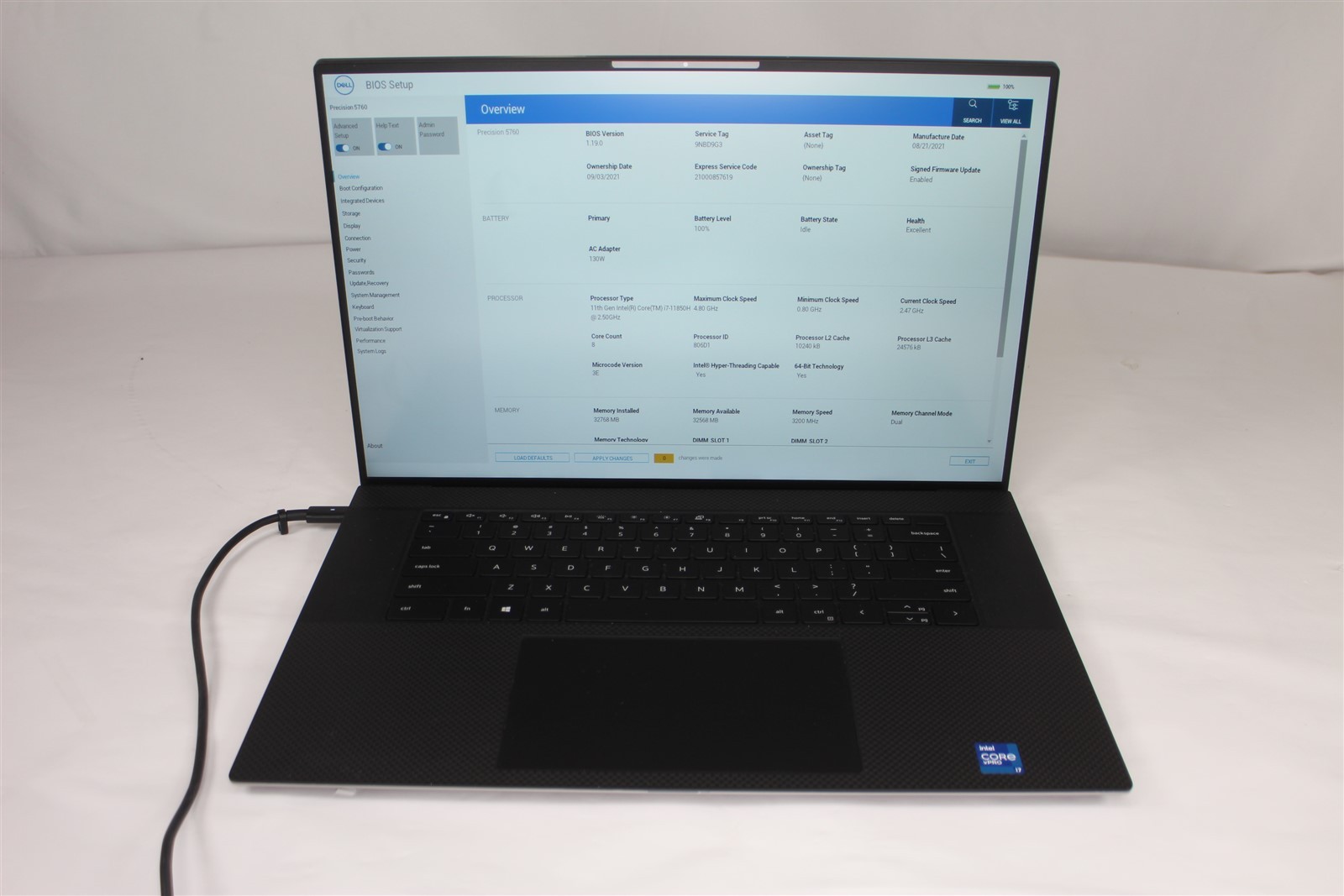 Dell Precision 5760 17″ FHD i7-11850H 2.5GHz 32GB RAM 512GB SSD RTX A3000