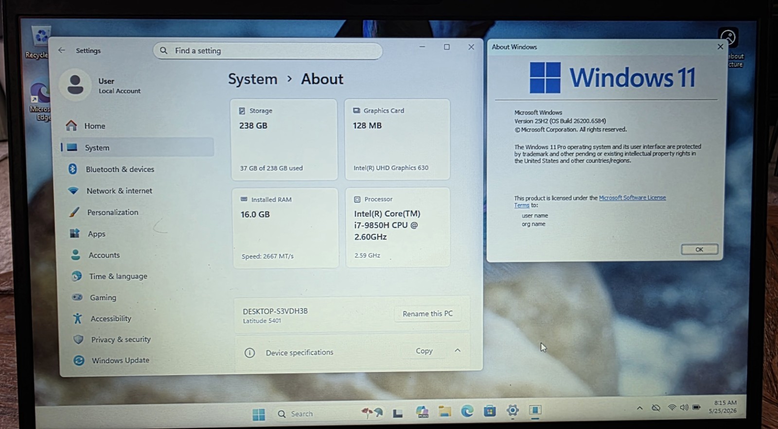 Dell Latitude 5401 – i7-9th – NEW 256GB NVMe – 16GB RAM