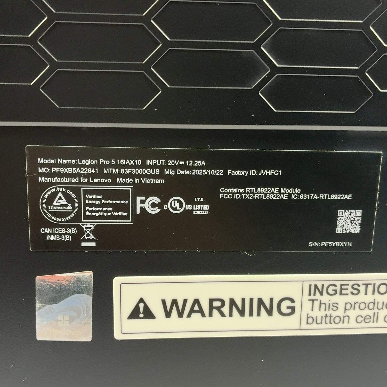 Lenovo Legion Pro 5 Core Ultra 9 275HX 2.7GHz 32GB RAM 2TB SSD GeForce RTX 5070