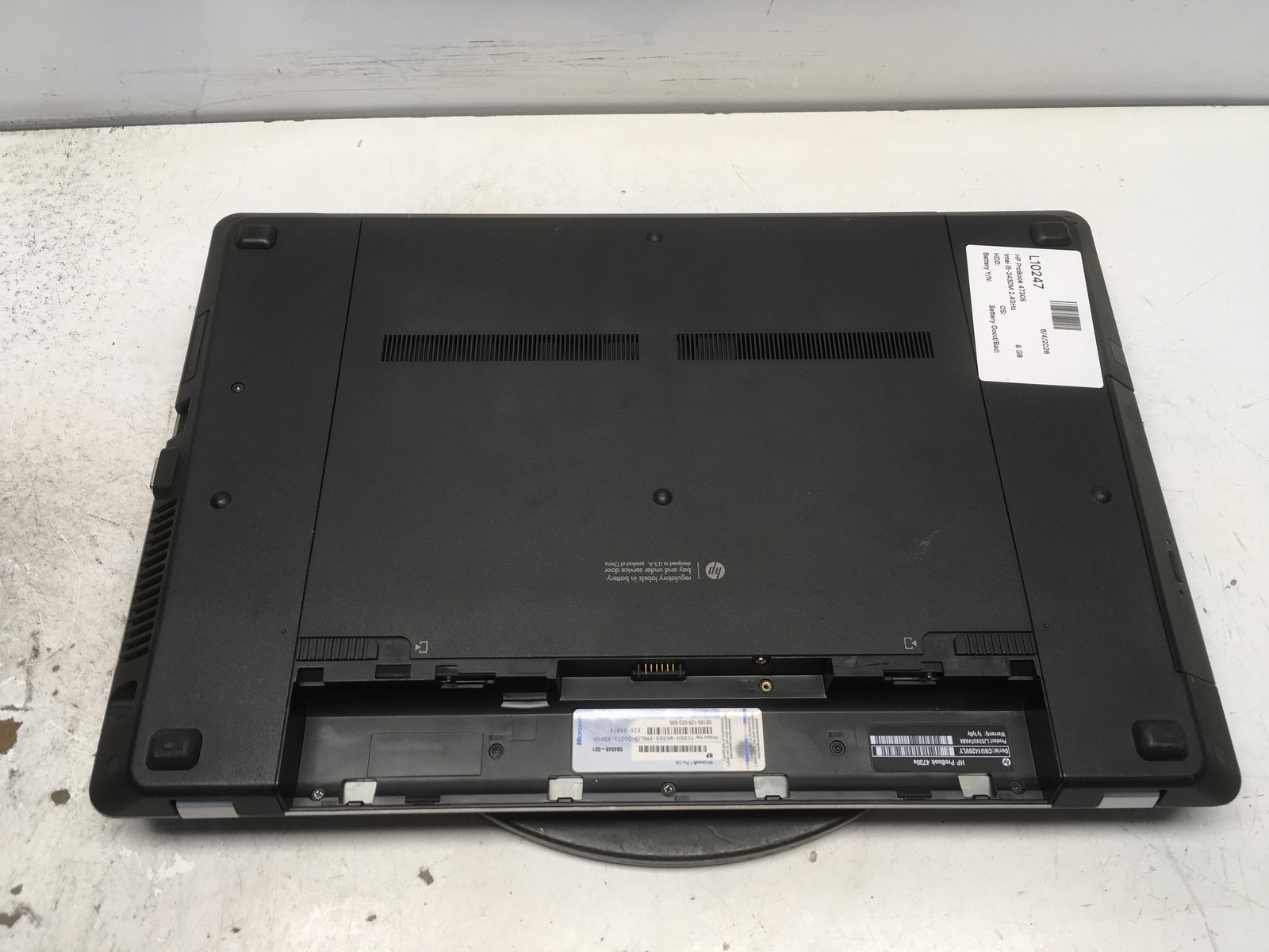 HP ProBook 4730S Intel i5-2430M 2.4GHz 8 GB NO HDD No Batt AMD Radeon HD 6490M