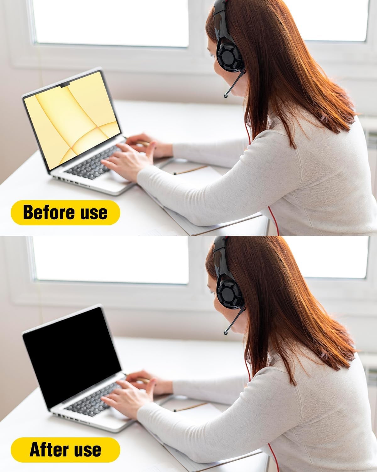 16 Inch 16:10 Magnetic Privacy Screen for Laptops, 360° Anti Peeping Removable F