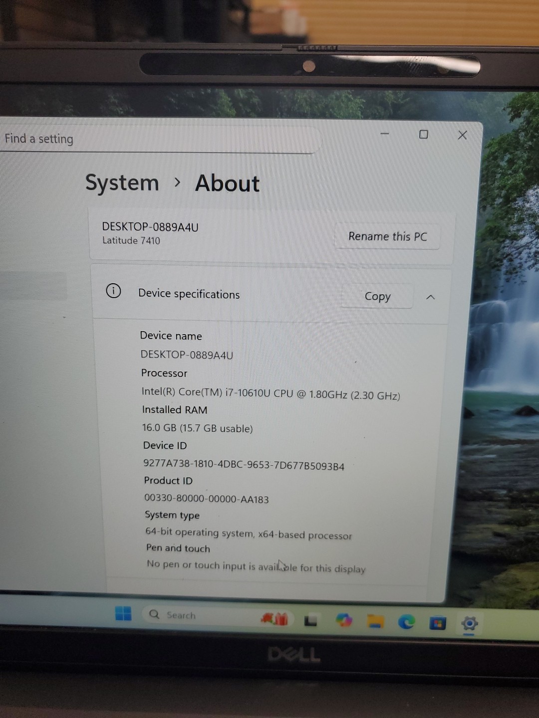 Dell Latitude 7410 14″ Touch Intel i7-10610U 16GB RAM 512GB SSD 013026-1