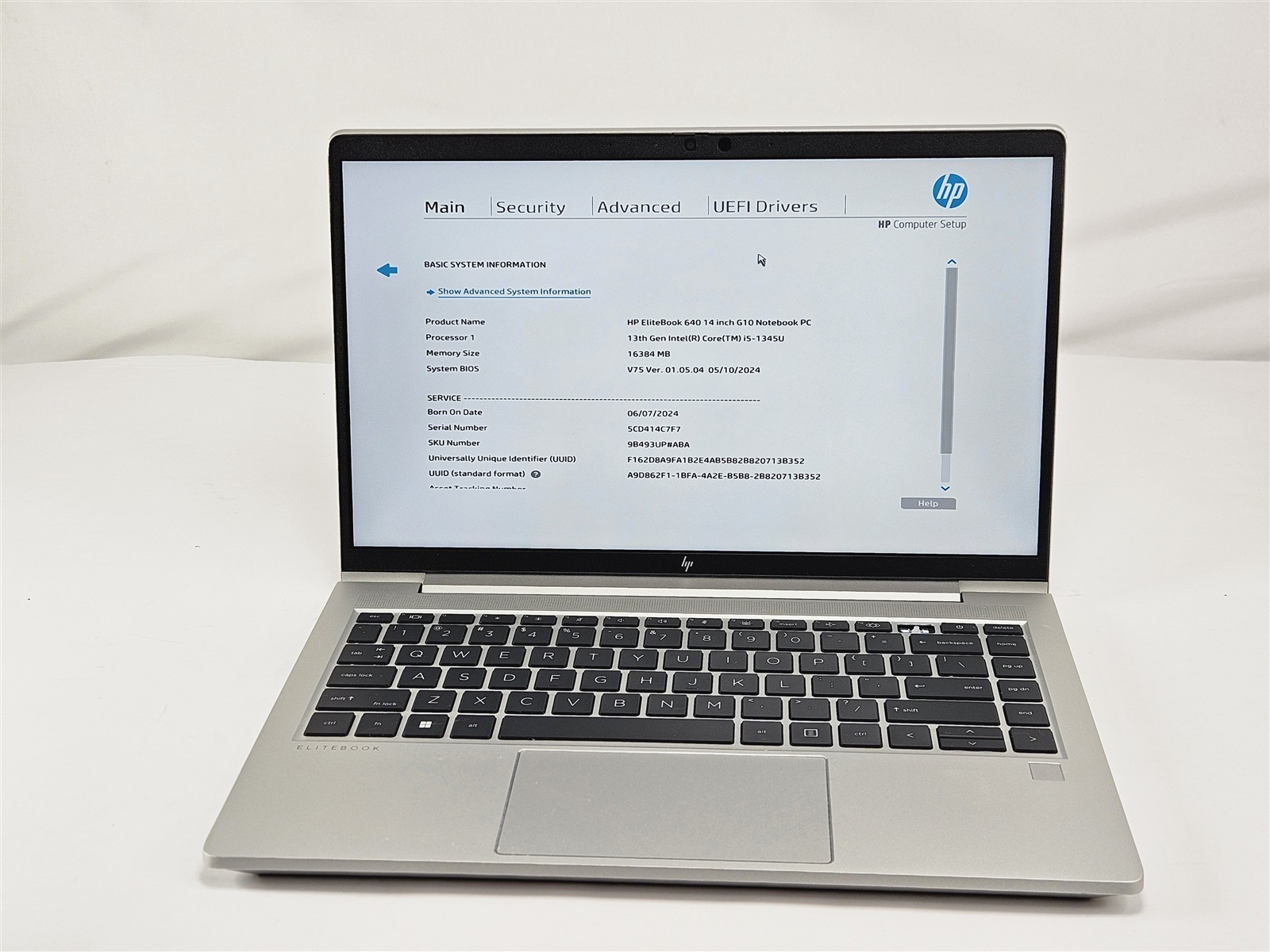 HP 14″ EliteBook 640 G10 i5-1345U 16GB RAM 512GB SSD Intel Iris Xe No OS