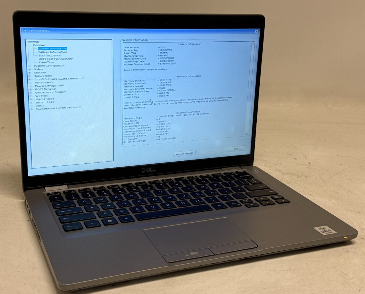 Dell Latitude 5410 14″ (i5-10310u 1.70GHz – 16GB RAM – 256GB SSD – Win11Home)