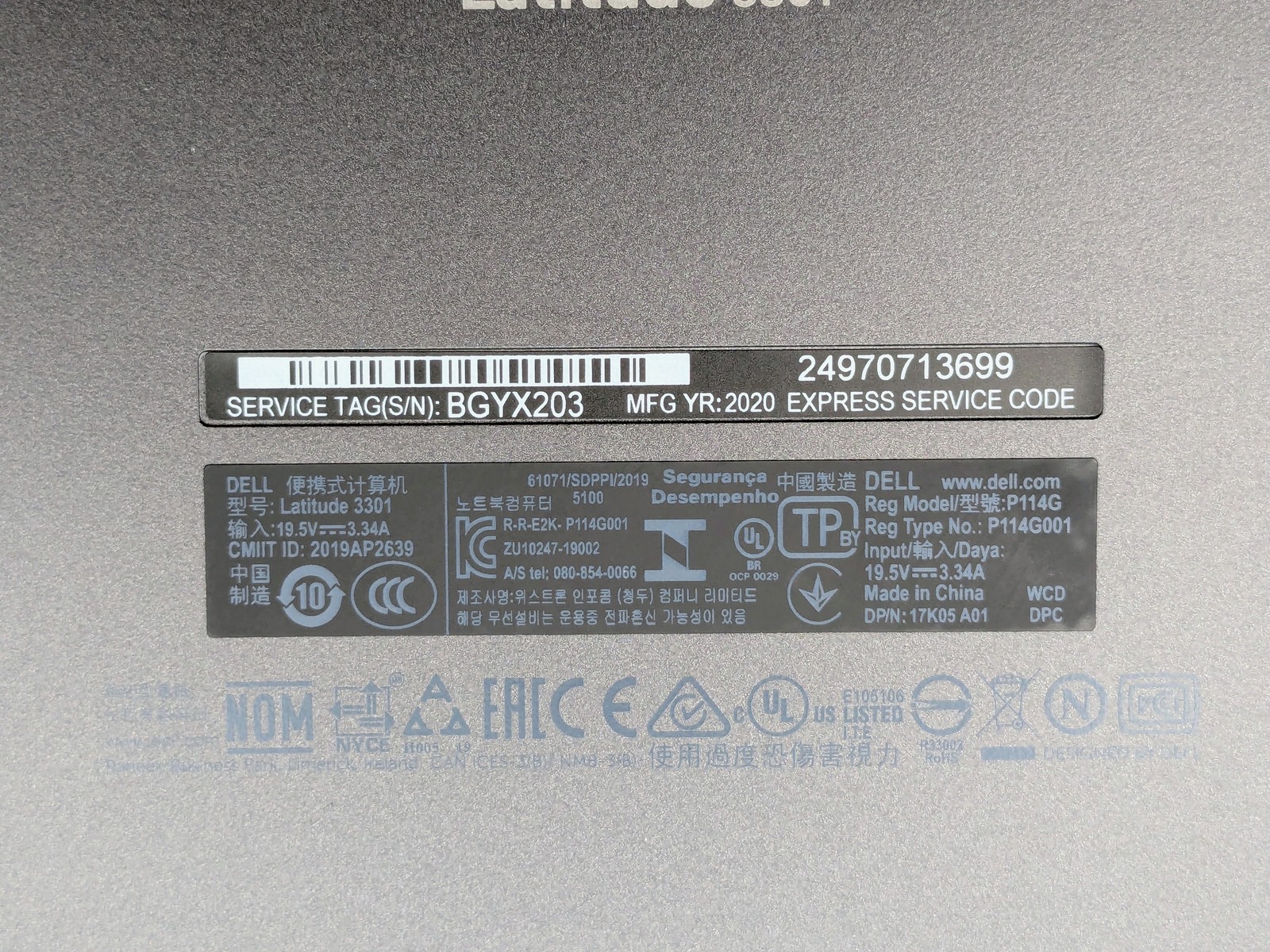 Dell Latitude 3301 FHD I3-8145U 4GB Webcam Motherboard Palmrest *READ*