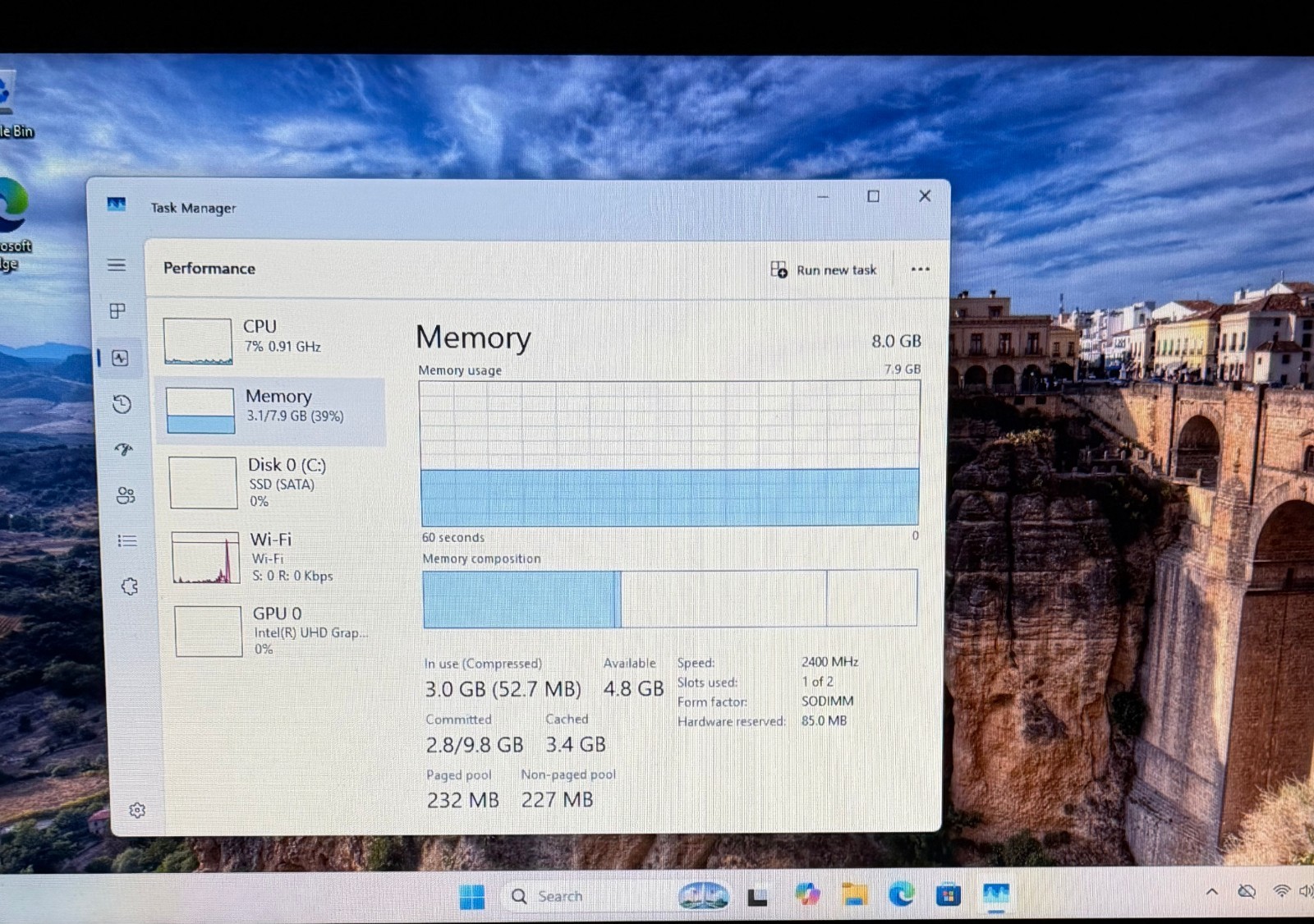 HP 15-bs113dx i3-8130U 8GB RAM 120GB SSD Windows 11 OEM HP Charger