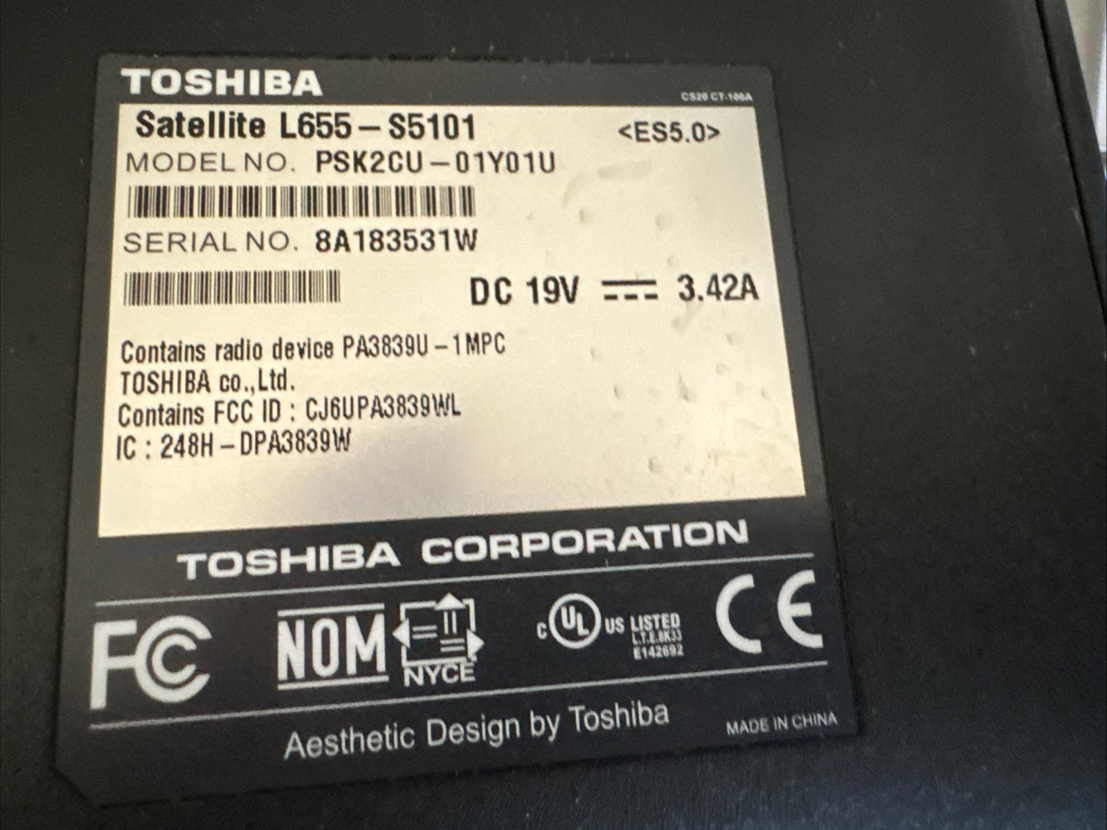 Toshiba Satellite C655-S5128 15.6in. (500GB, Intel Core i3 1st Gen., 2.53GHz,…