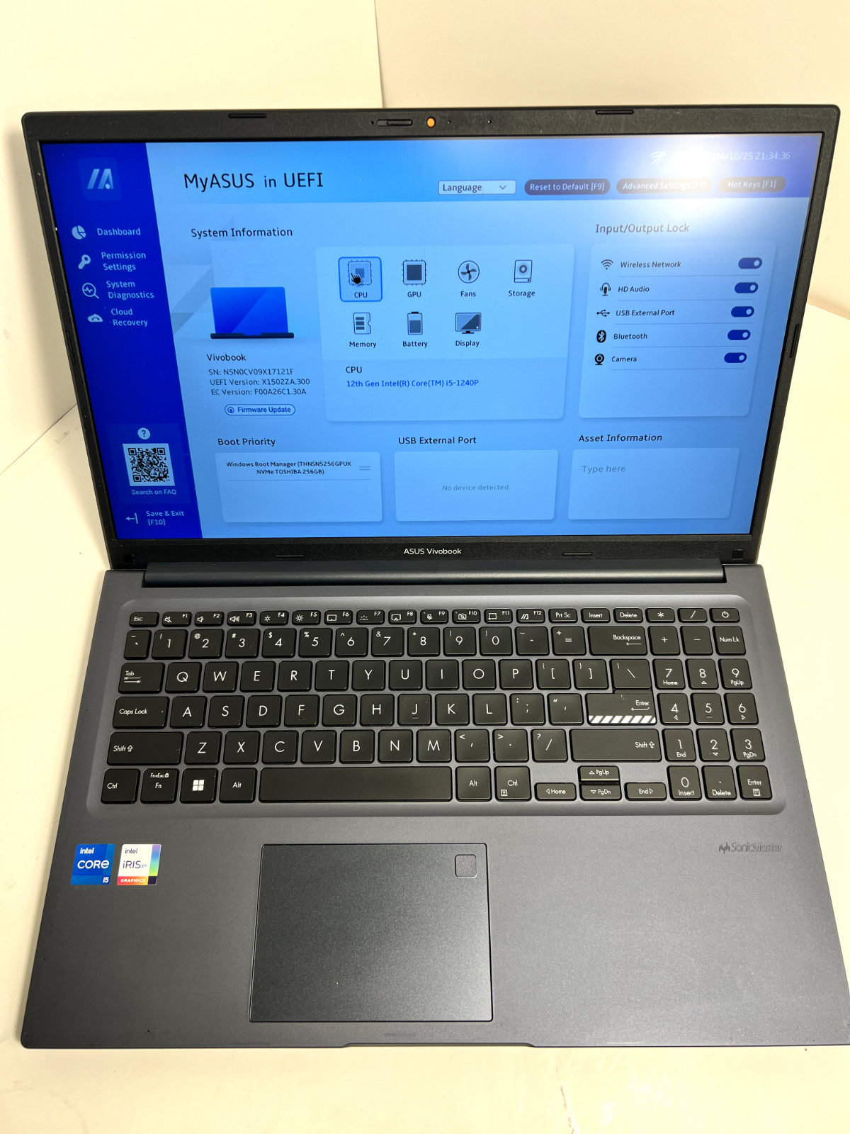Laptop Asus Vivobook 15 15.6in Intel i5-1240P 12GB 256GB SSD Win11 F1502ZA-SB56