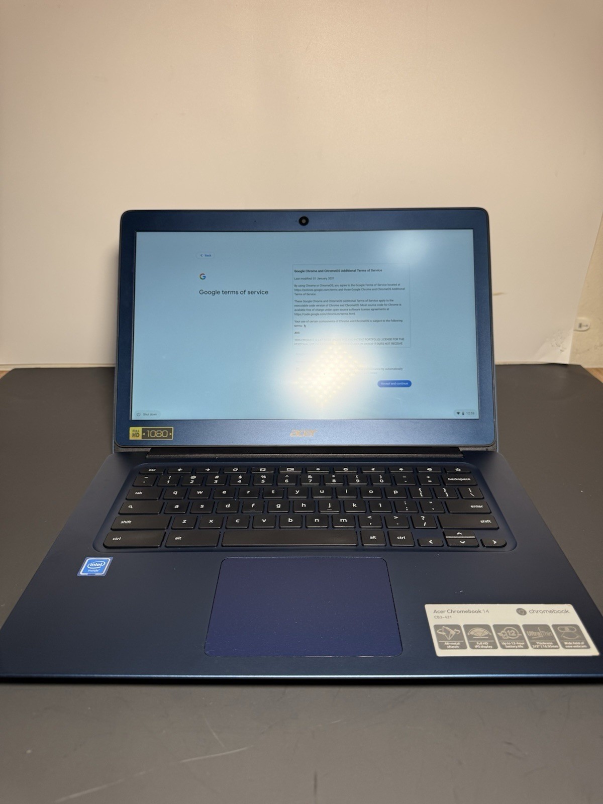 Acer Chromebook 14 CB3-431 Laptop 4 GB RAM 32 GB eMMC Blue W/ Case TESTED RESET