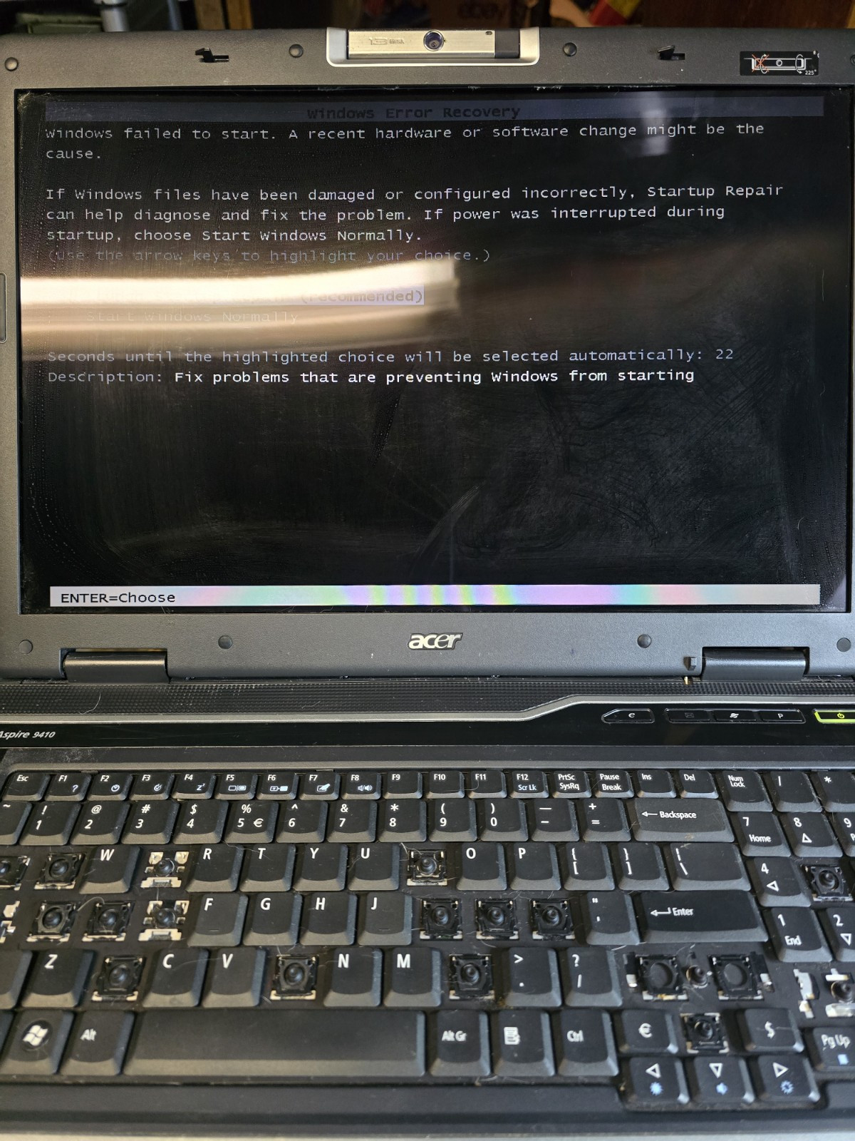 FOR PARTS 17″ Acer Aspire 9410 With Charger
