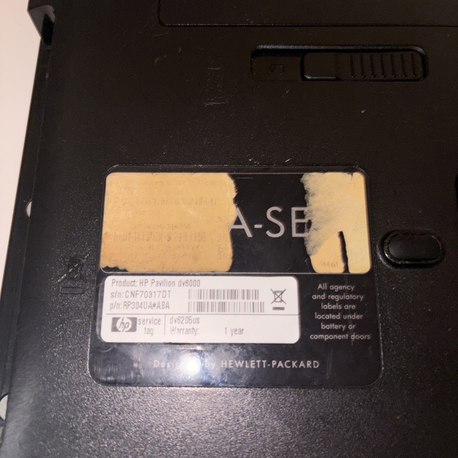 HP Pavilion DV6000 15.4″ Laptop UNTESTED PARTS & REPAIR ONLY