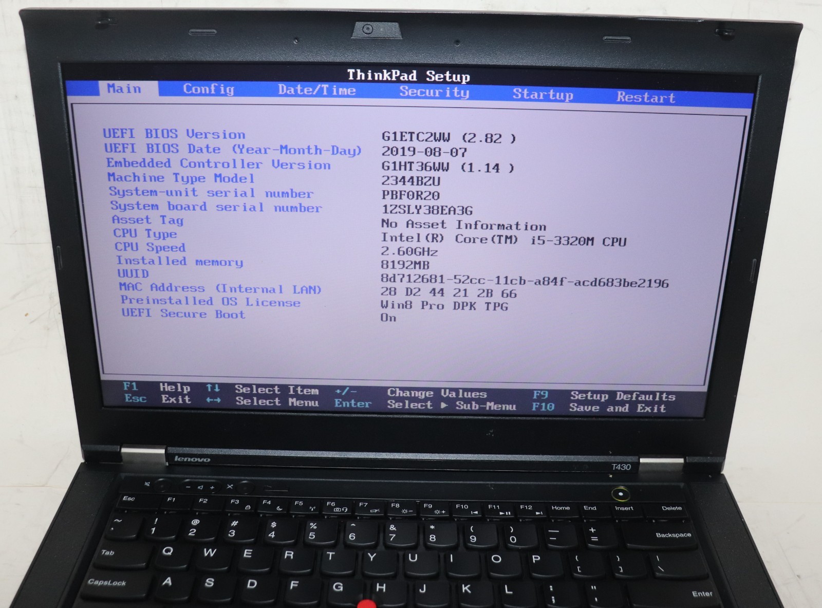 Lenovo ThinkPad T430|Core i5@2.60 GHz|8GB RAM|256GB SSD|WIN10. PROF|Webcam