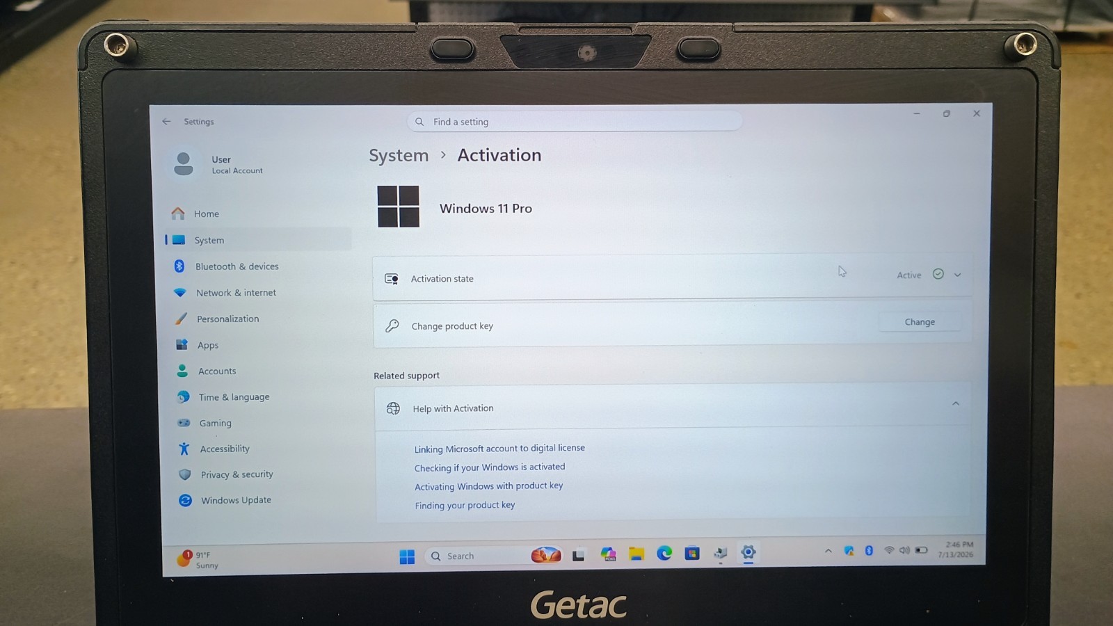 Getac V110G6 Quad Core i5-10210U 1.60GHz – 256GB SSD – 16GB – Win 11 Pro