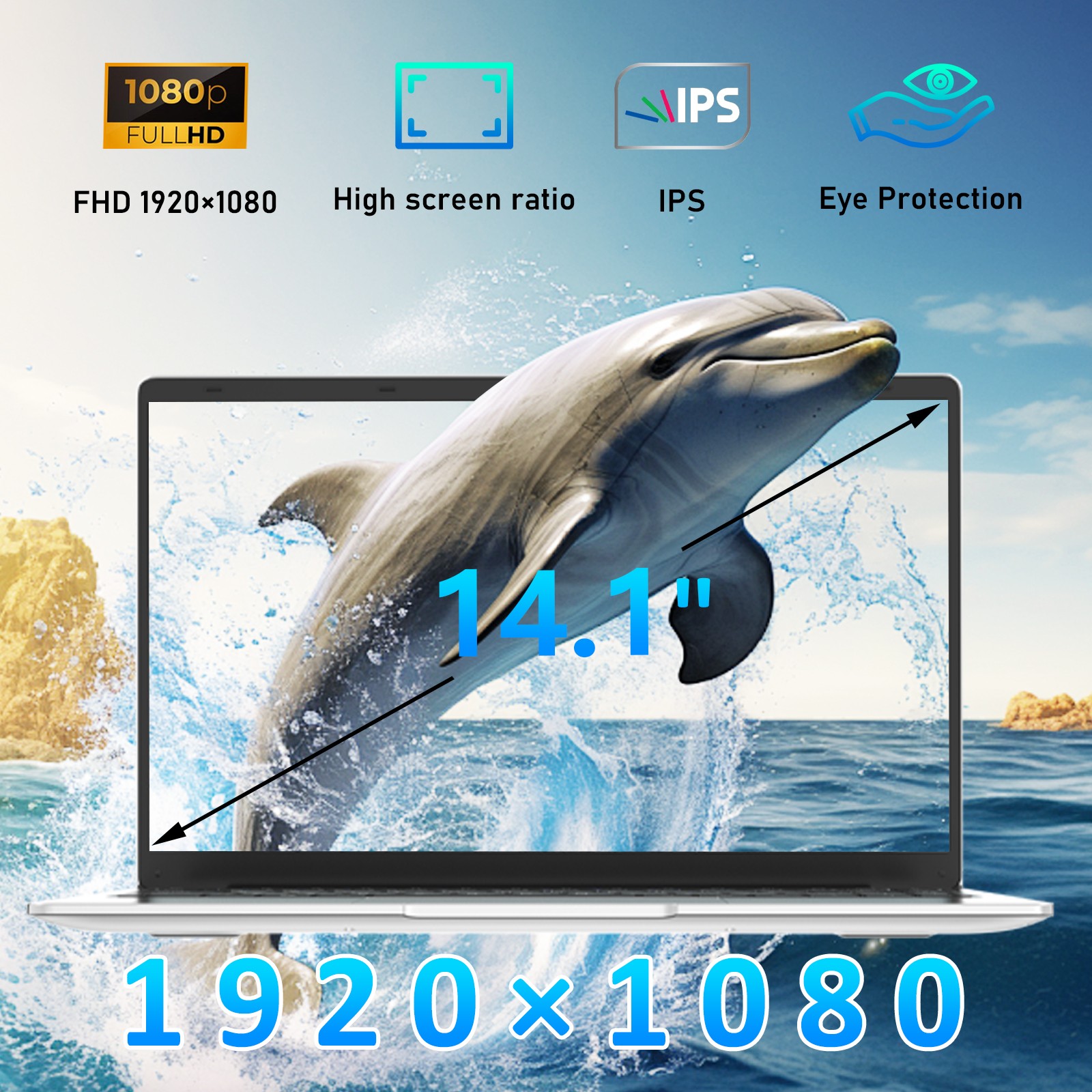 Portable 14.1″ Laptop Student Notebook Win 11 Pro J4125 – 8GB RAM – 512GB SSD