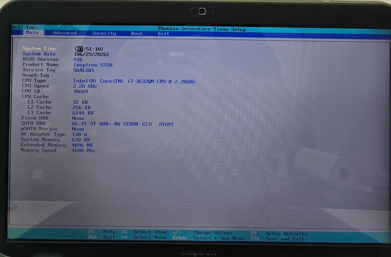 Dell Inspiron 5720 17.3″ Laptop Intel Core i7-3632QM 4GB Ram NO HD/OS/BATT (FL)