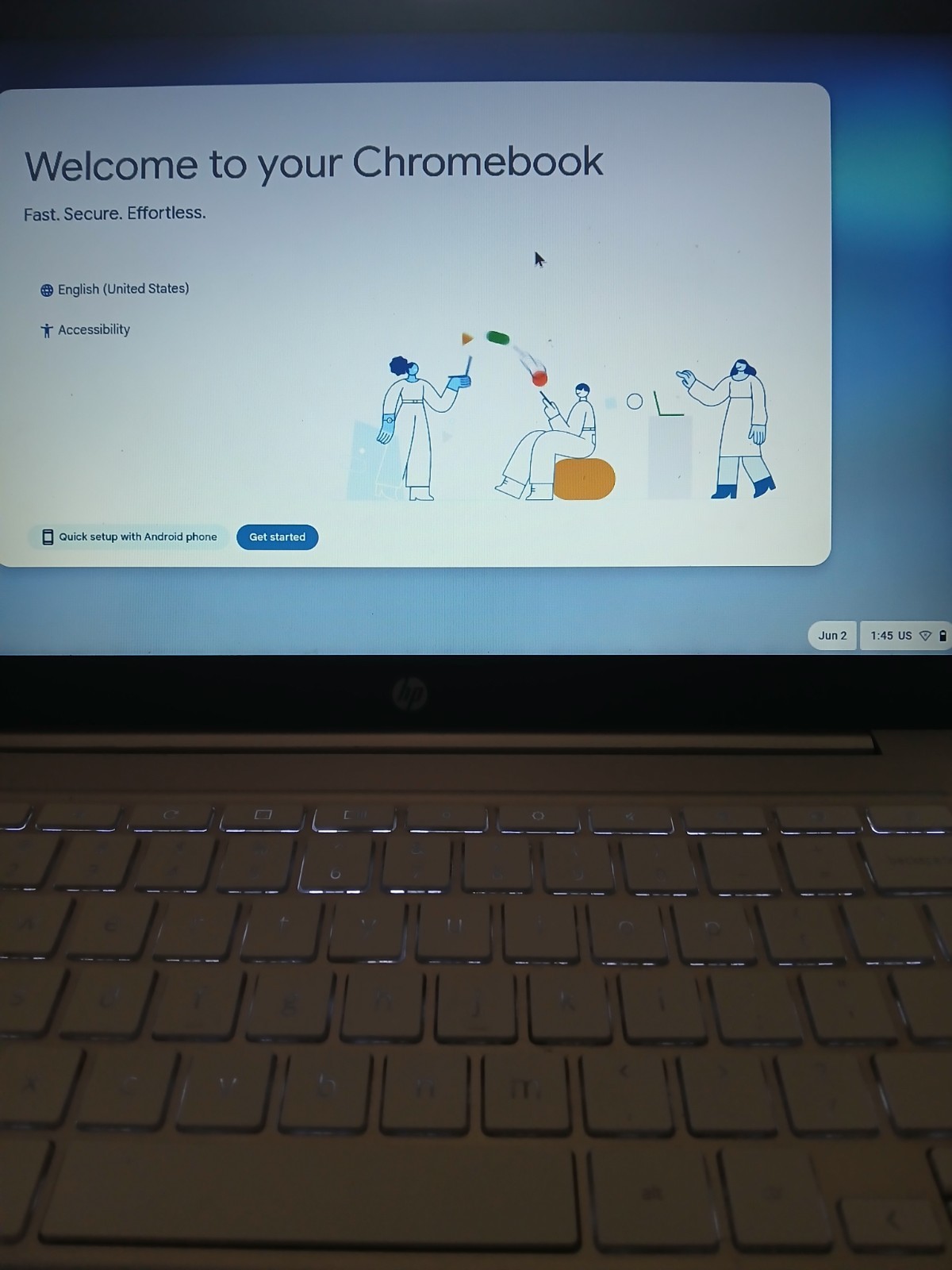 HP Chromebook 14″ Intel Celeron N4020 CPU 1.1 GHz to 2.8Ghz 4GB RAM 16GBeMMC