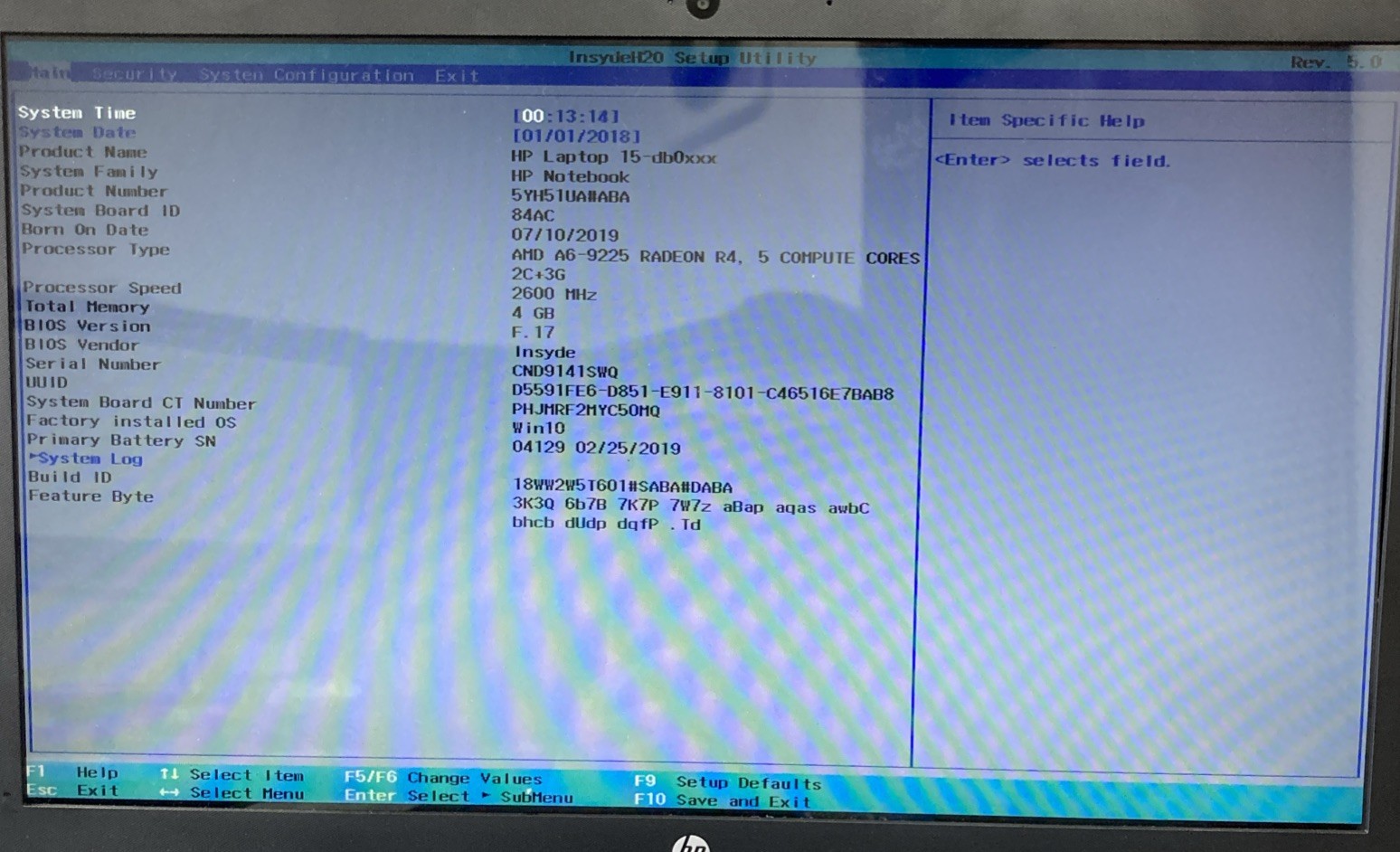 HP Laptop 15-db0xxx AMD A6-9225 Radeon R4 2.60 GHz no Ram no HDD Boot to BIOS
