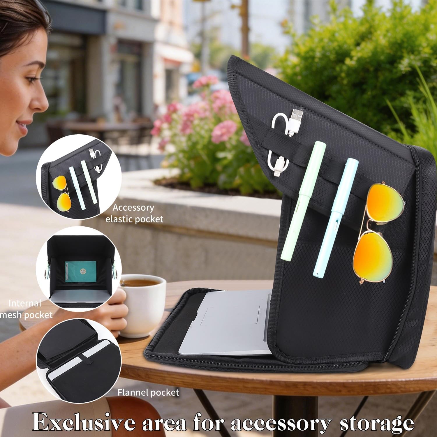 Lightweight Foldable Laptop Sun Shade Privacy Shield for 15-16” MacBook/Dell/PC