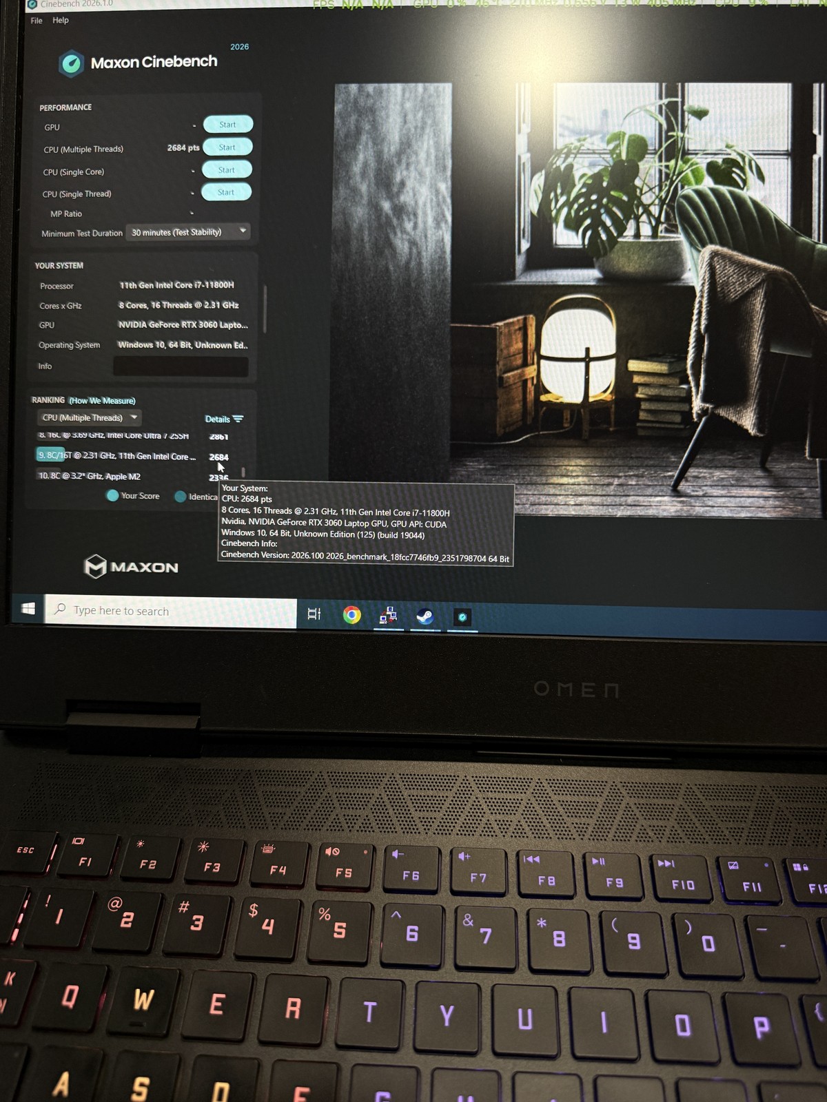 HP OMEN 15-ek1010nr 15.6″ 144Hz Gaming Laptop i7-11800H 16GB 1TB RTX 3060