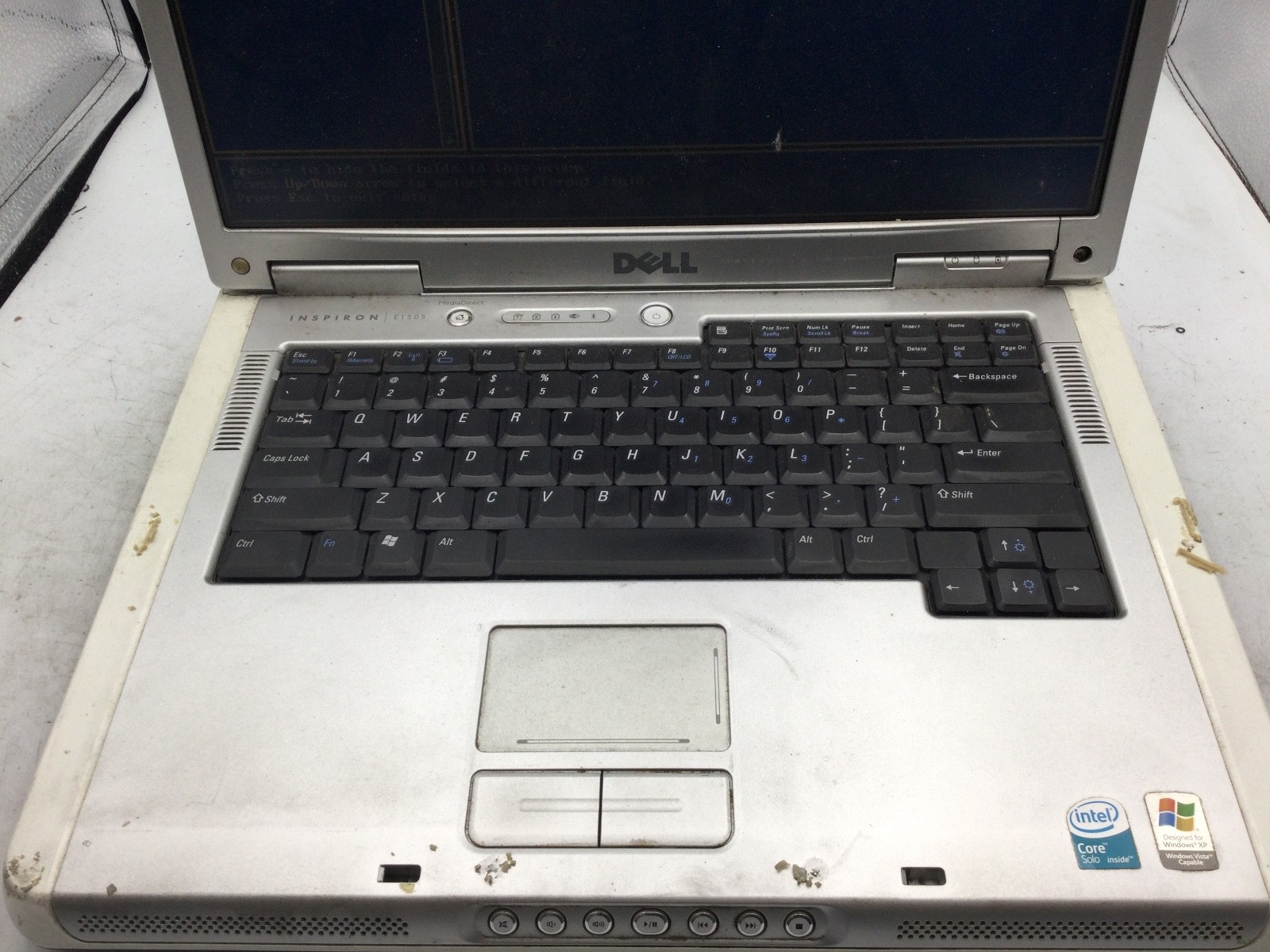 DELL INSPIRON E1505 – BOOTS TO BIOS – INTEL CORE SOLO – 1GB RAM -READ DESCRIP-BB