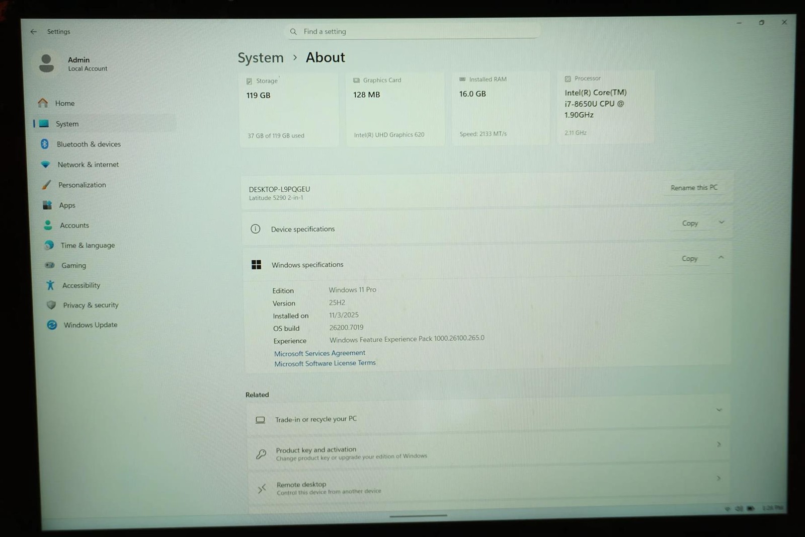 Dell Latitude 5290 2-in-1 Core i7-8650U 1.9GHz 16GB 128GB Touch – Good working