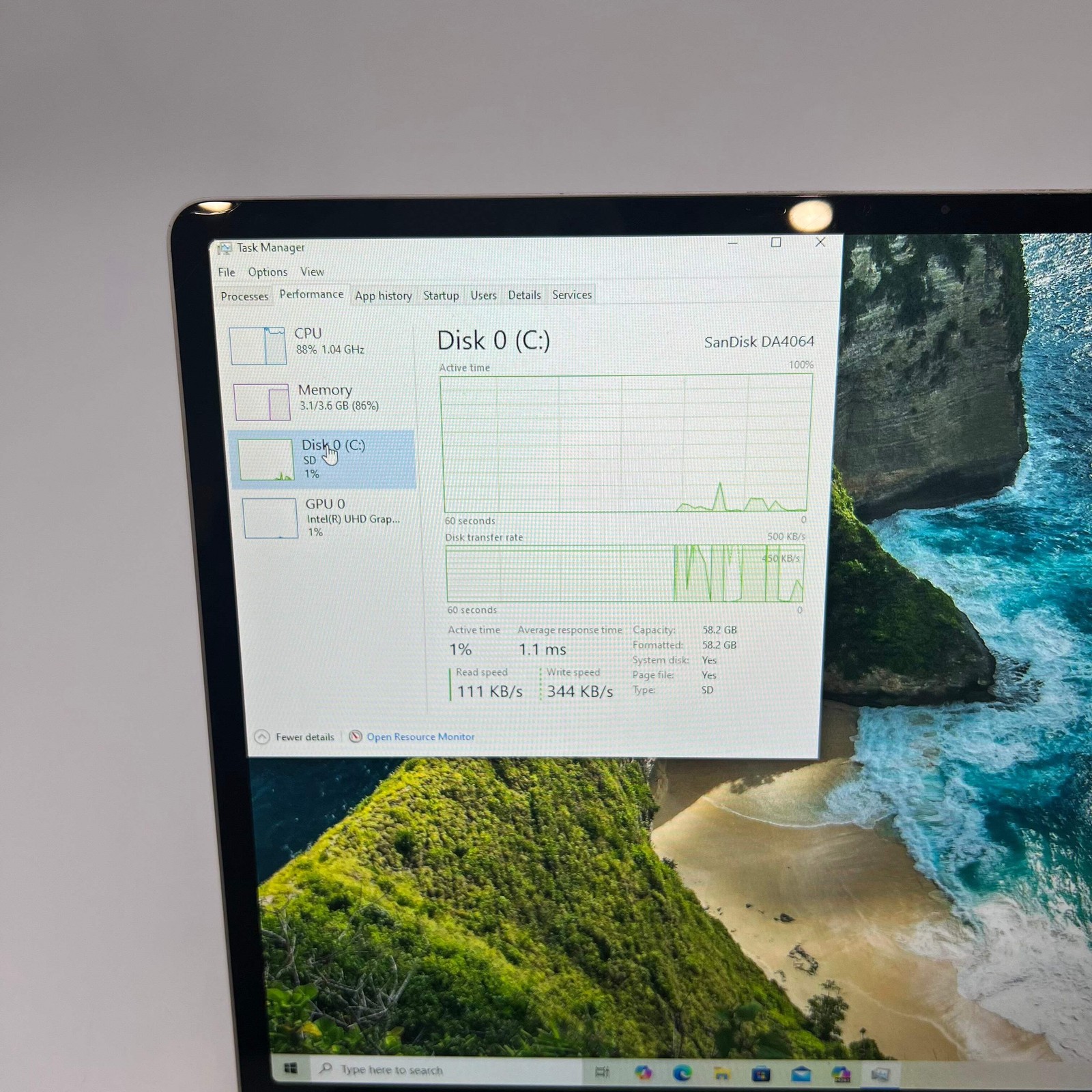 Microsoft Surface Laptop Go 1943 2020 12-inch Core i5 4GB RAM 64GB Silver
