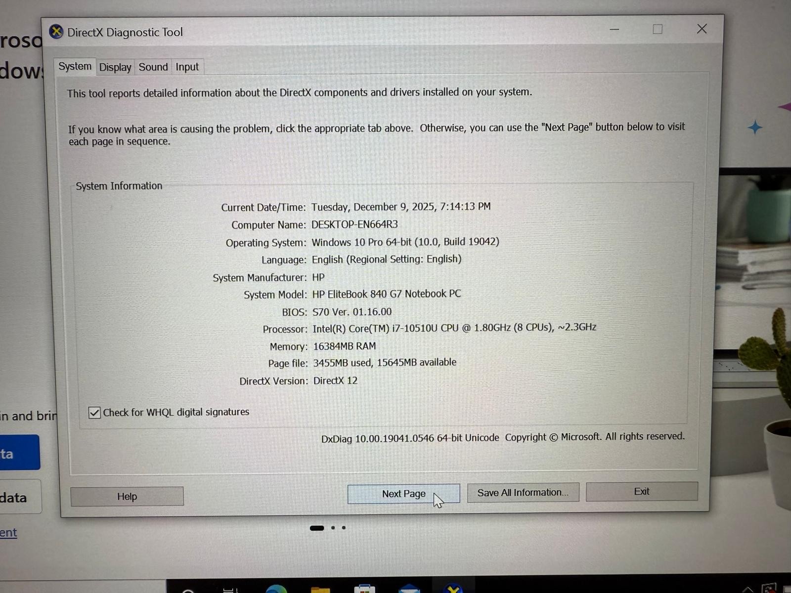 HP Elitebook 840 G7 i7-10510U 1.8GHz 16 GB RAM 512 GB SSD Laptop
