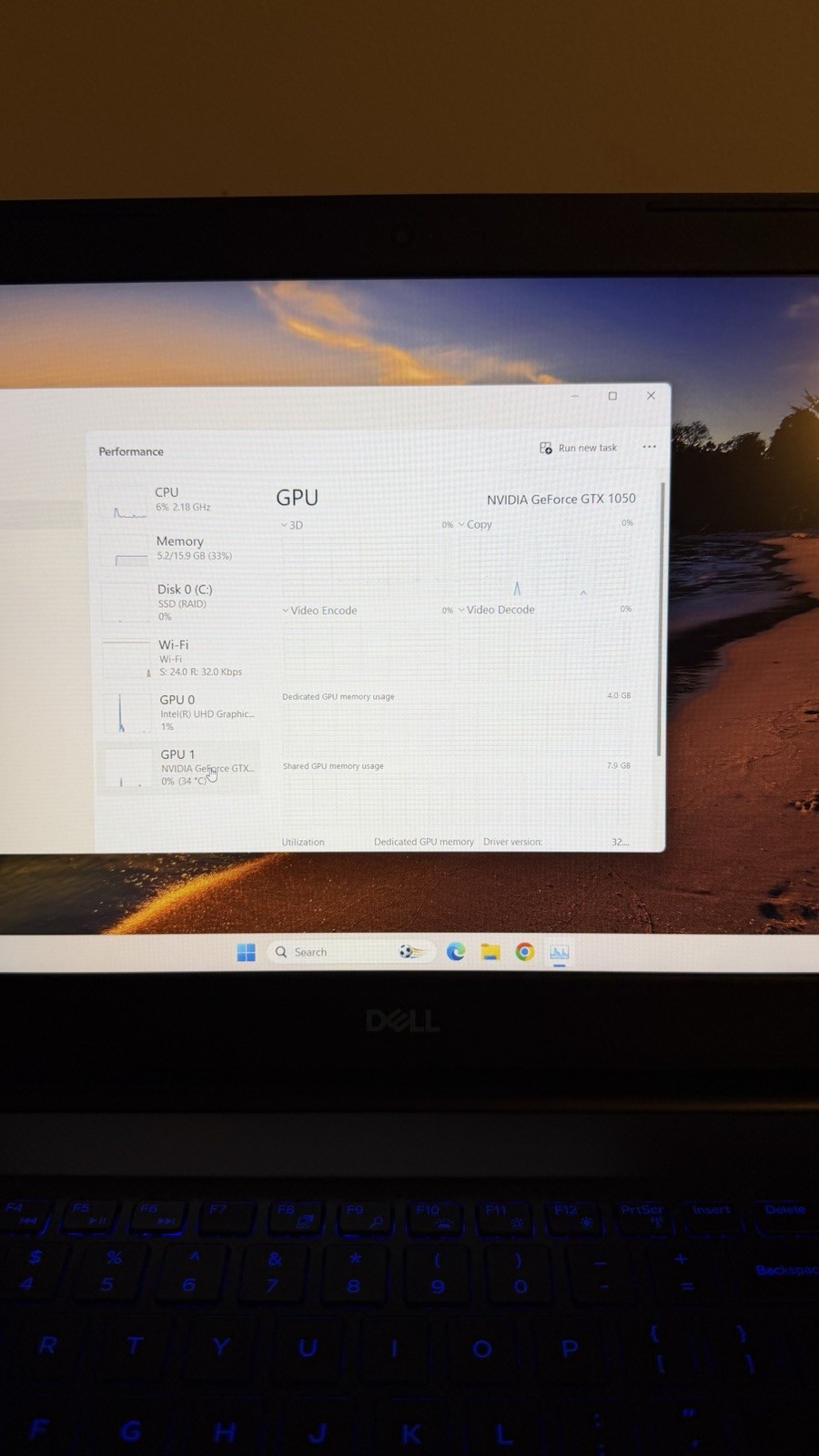 Dell G3 G Series 15.6″ Gaming Laptop i5-8300H 16GB 1TB SSD GTX 1050 W11 (desc)