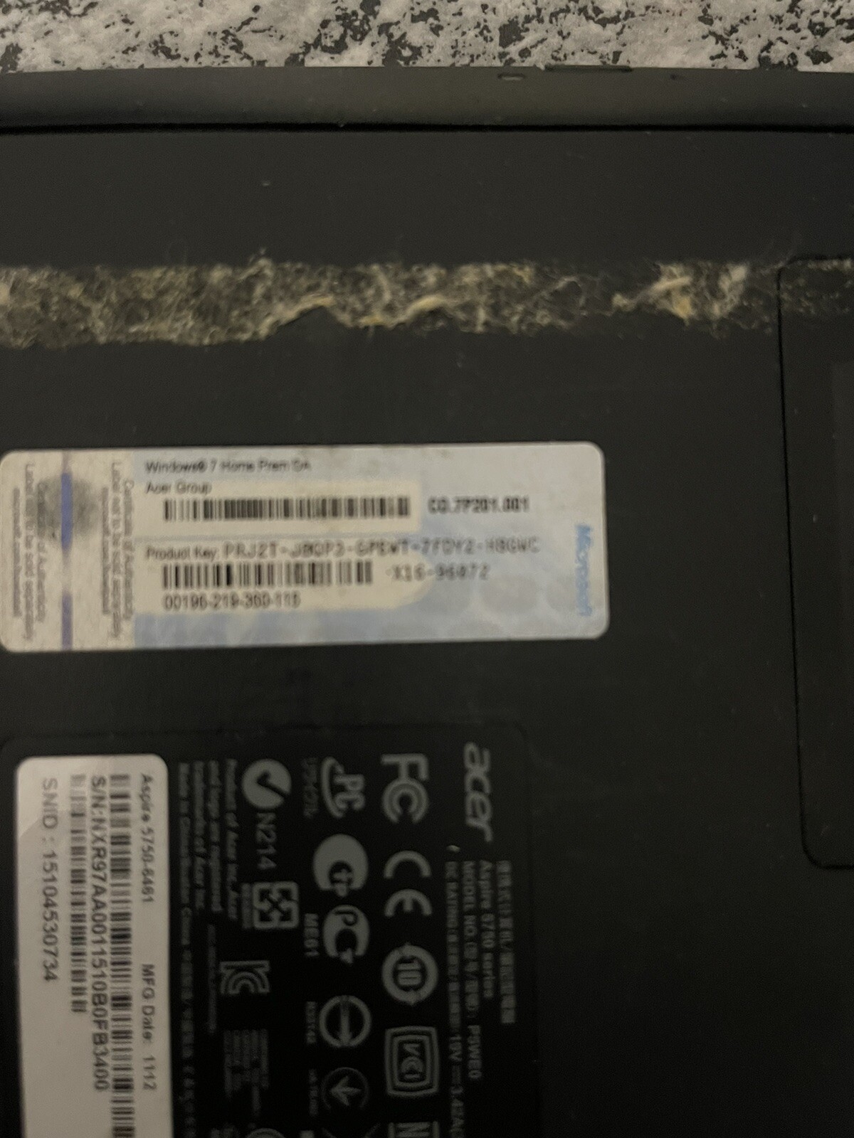 Acer Black Laptop screen 15.6 Inc for Parts no case