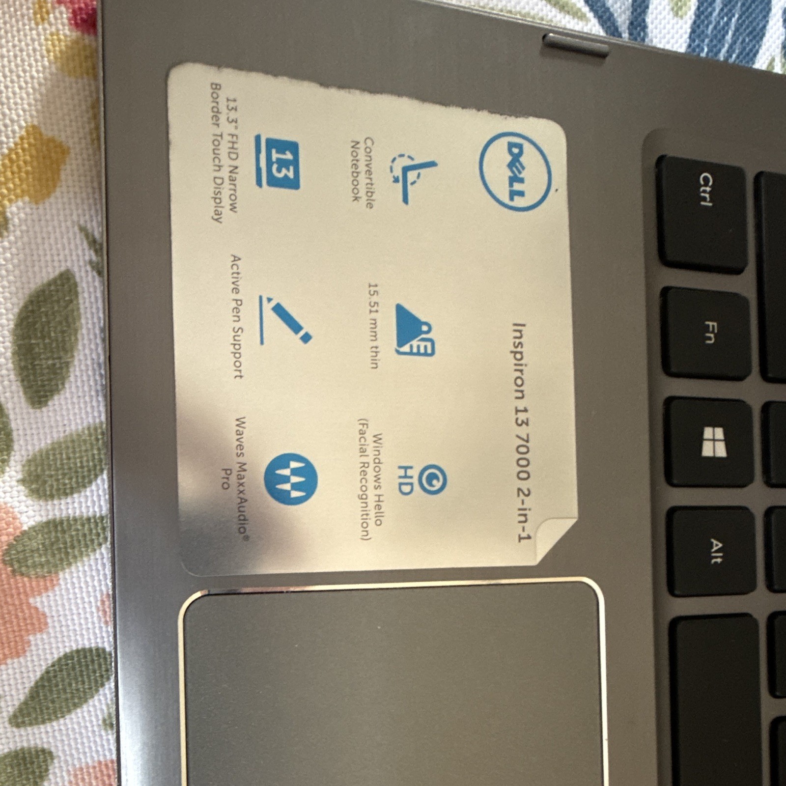 Dell Inspiron 7373 13.3in Touchscreen i7-8550U 16GB 256GB SSD Win11 Gray