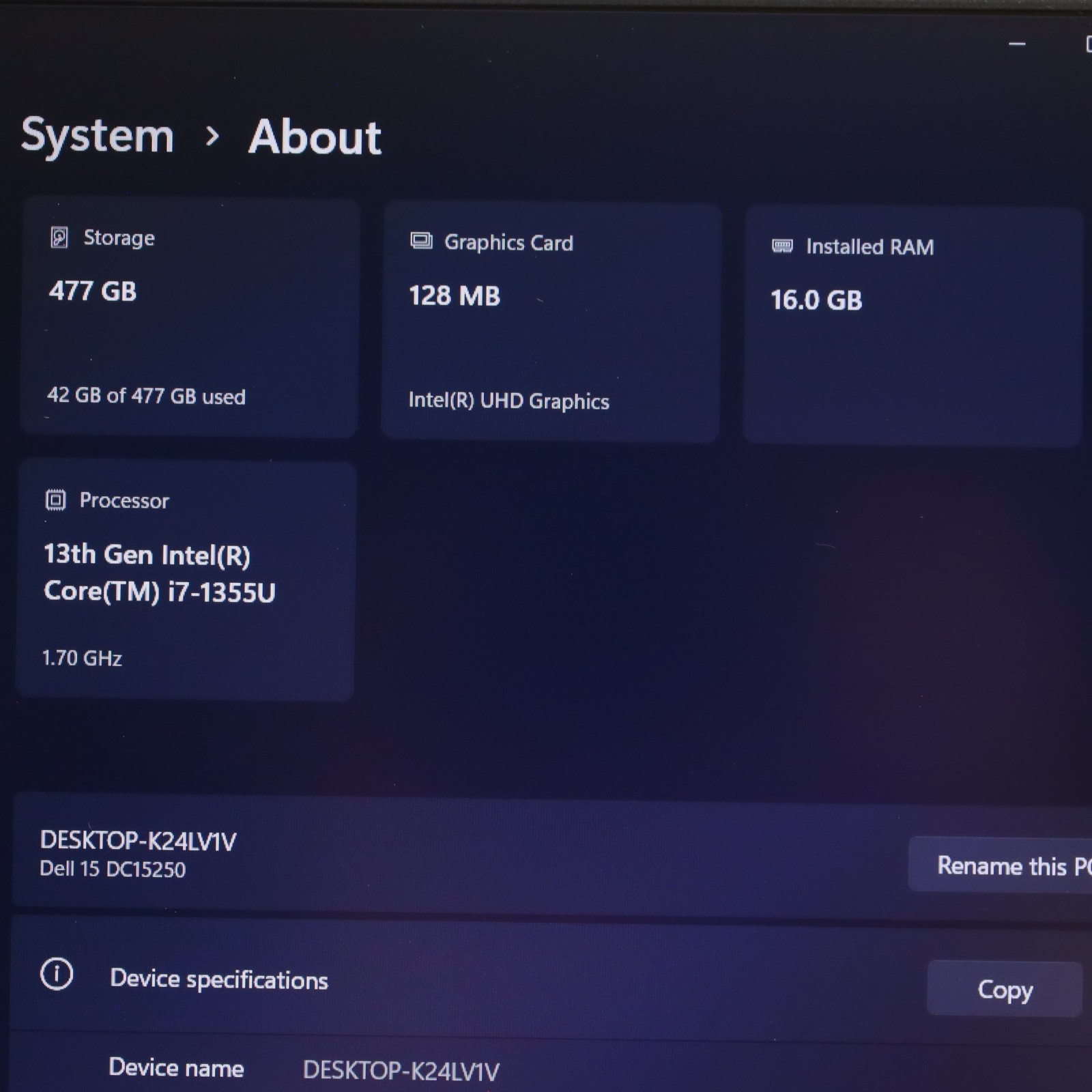Dell 15 DC15250 Intel Core i7-1355U 1.70GHz 16GB RAM 1TB SSD 15.6″ Laptop