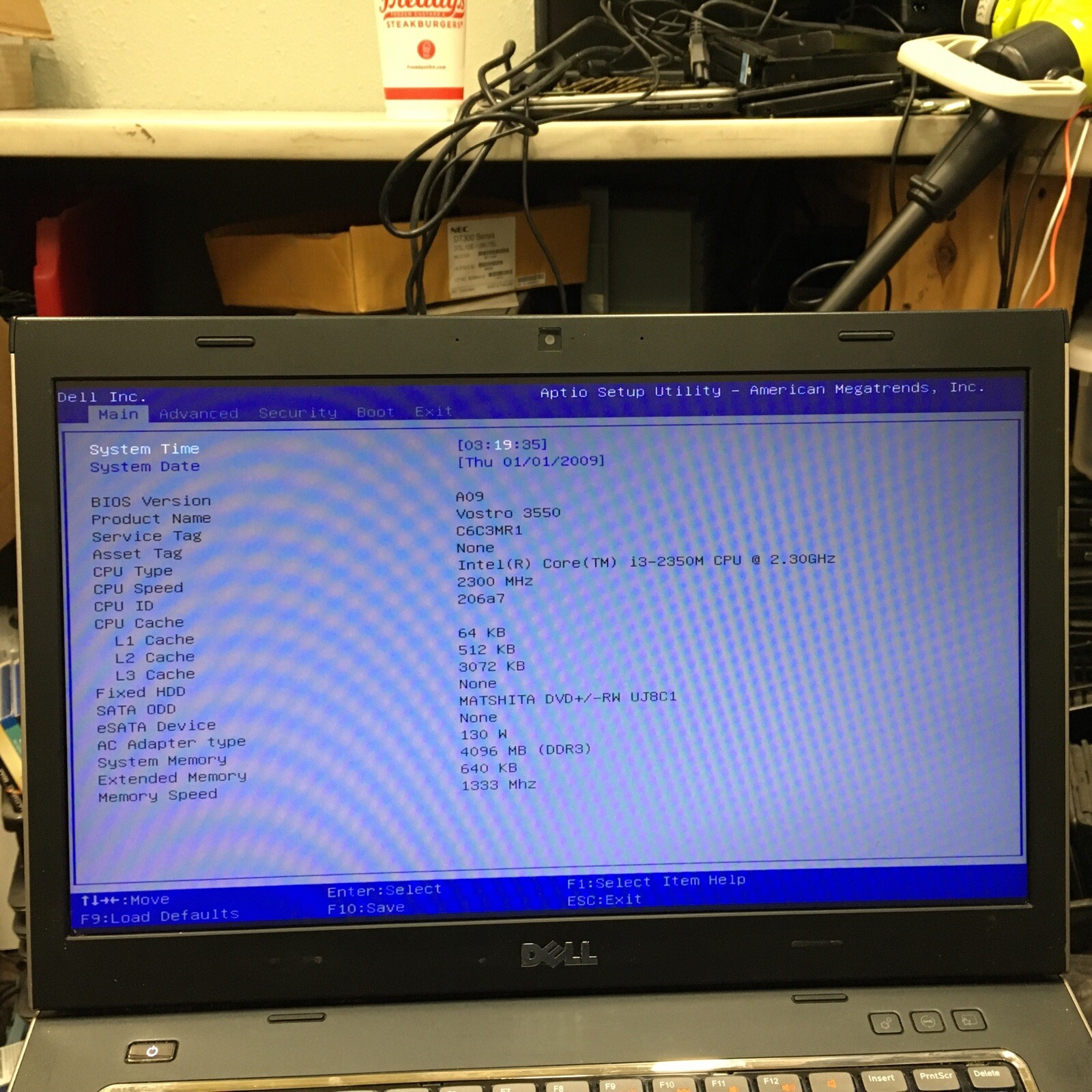 DELL VOSTRO 3550 Laptop w/ Intel Core i3-2350M 2.30 GHZ + 4GB | No HD/OS