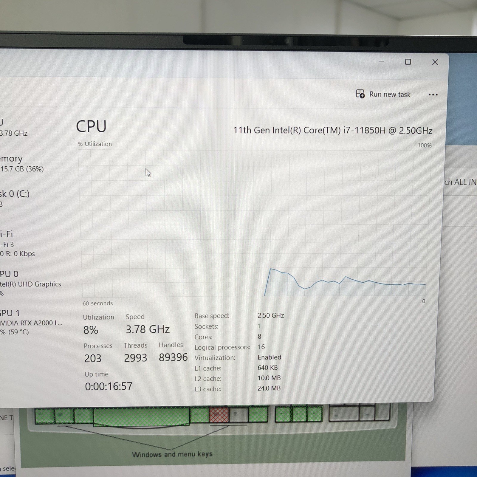 Dell Precision 5560 15.6” FHD i7-11850H 16GB 512GB SSD RTX A2000 4GB Workstation