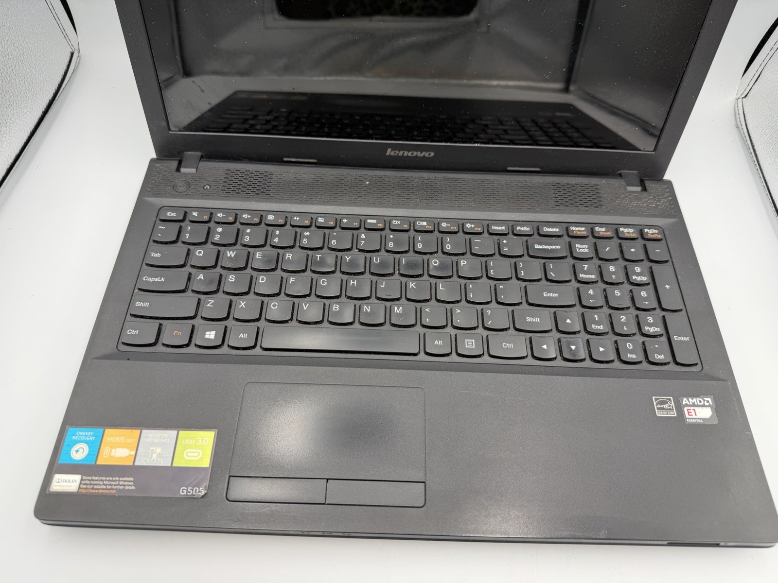 Lenovo G505 Laptop AMD E1 15.6in Black For Parts Repair Untested No Charger ASIS