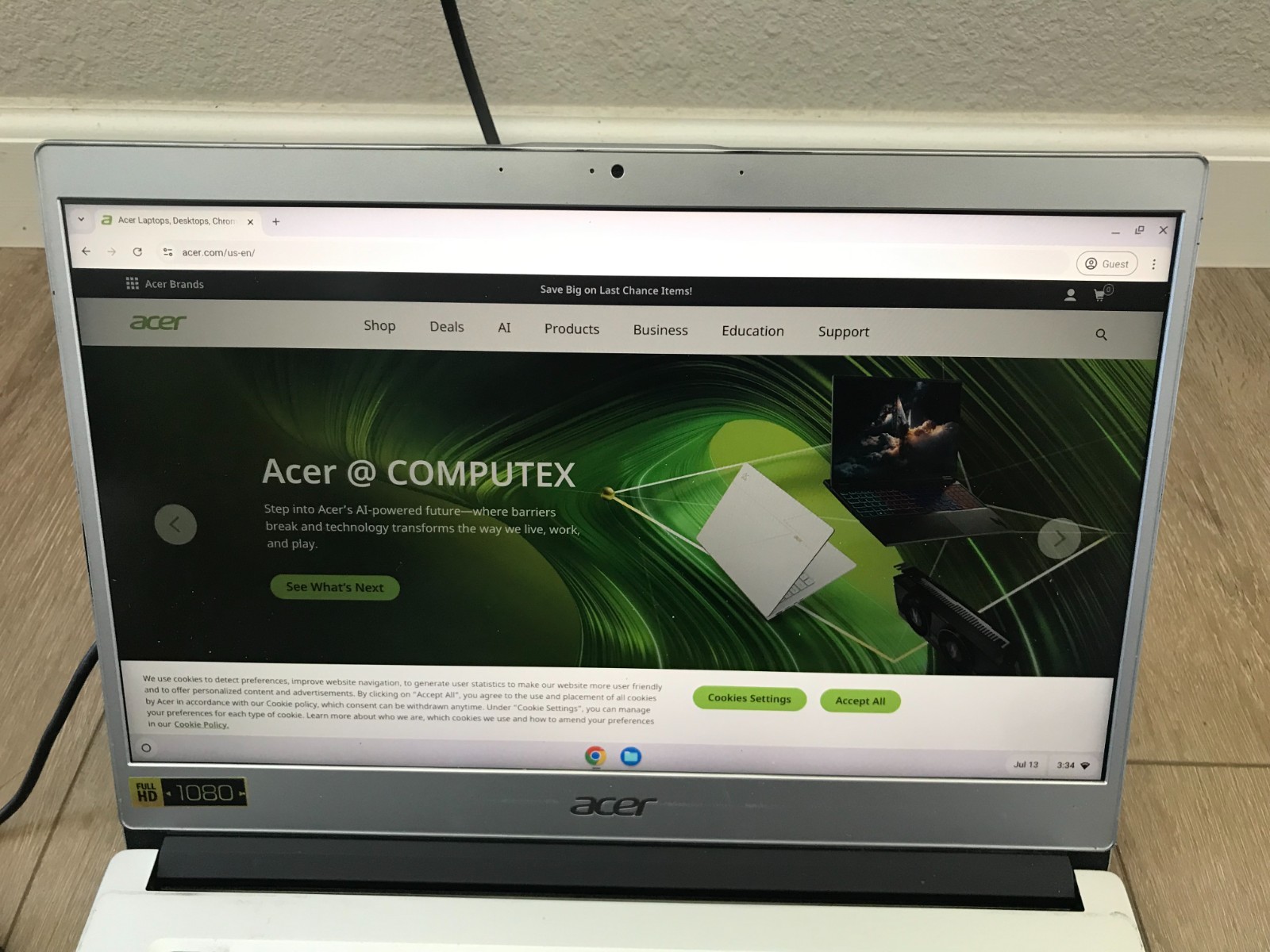 Acer CB514-1H-C11Z Chromebook 14″ Full HD Intel Celeron N3350 4GB RAM 32GB SSD