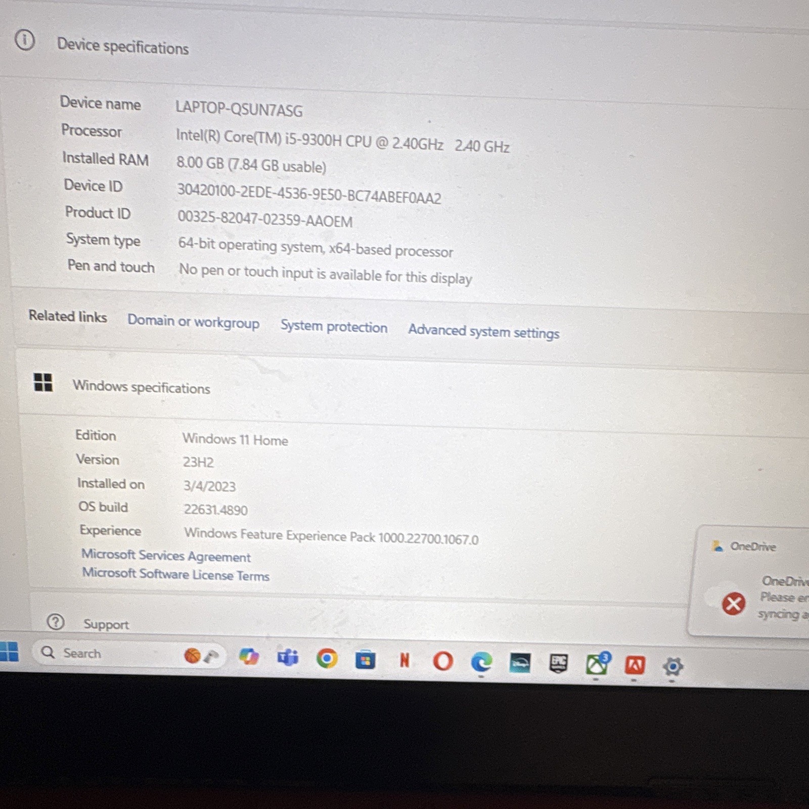 Acer Nitro 5 I5-9300H 8gb DDR4