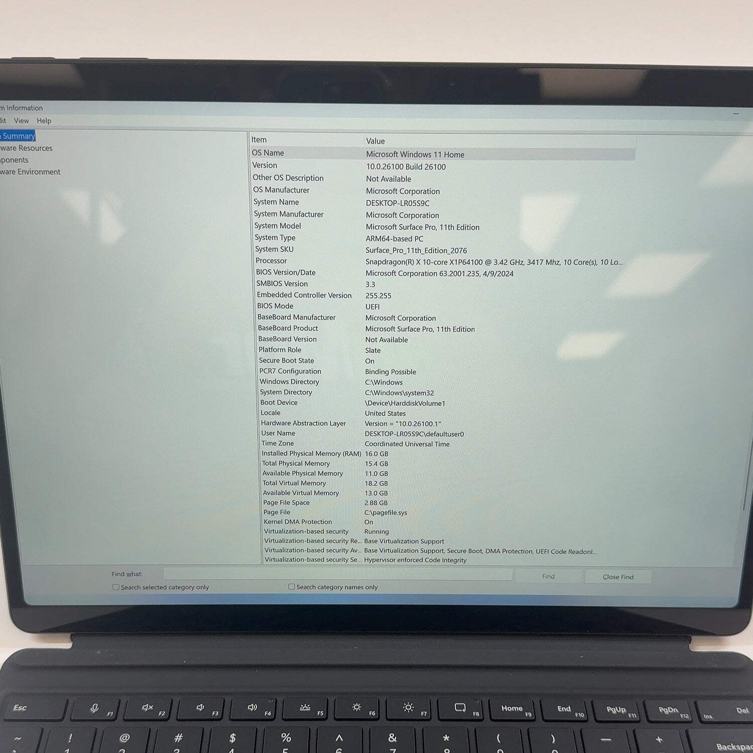 Microsoft Surface Pro 11 2076 13″ Snapdragon X 3.4GHz 16GB RAM 512GB SSD
