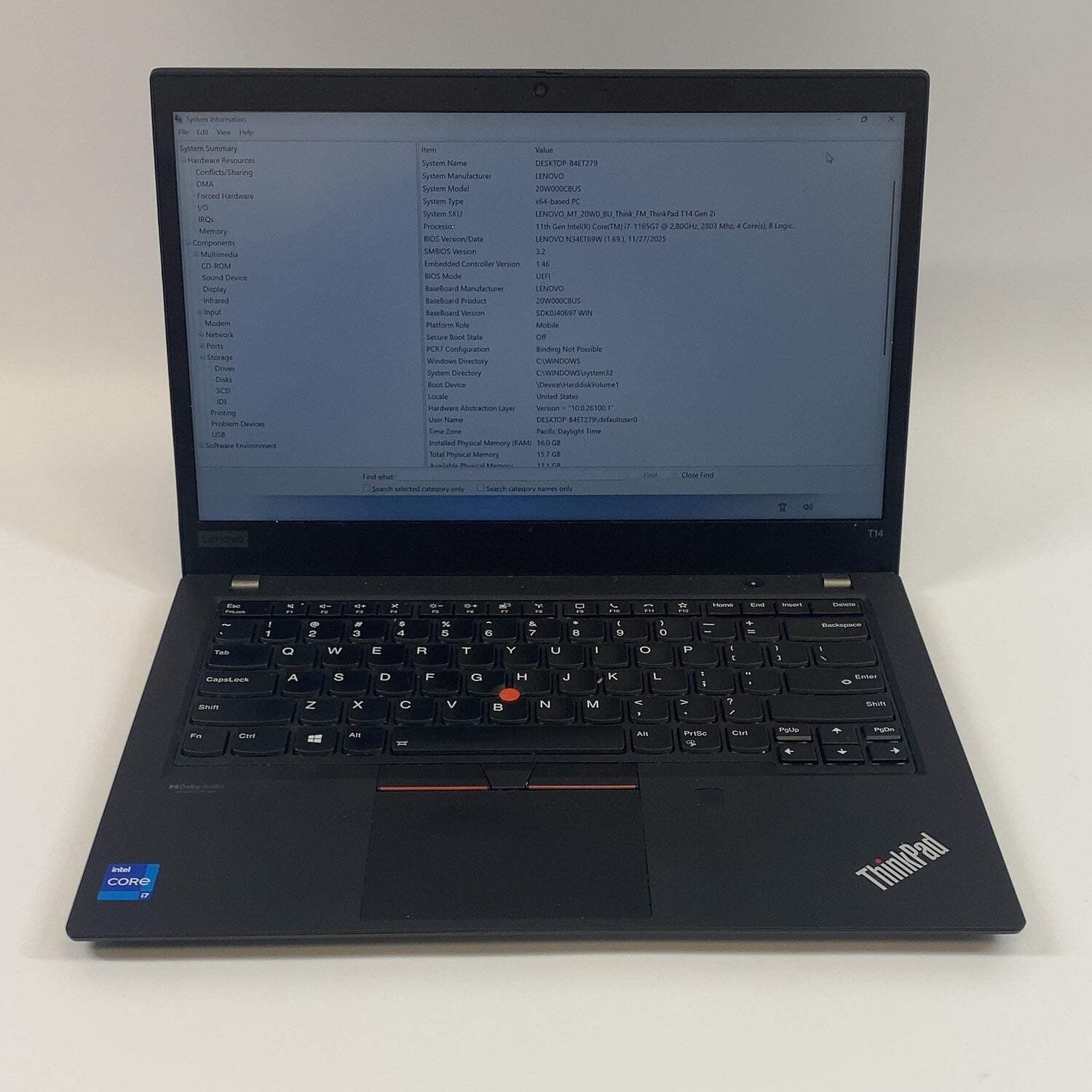 Lenovo ThinkPad T14 Gen 2 14″ i7-1165G7 2.8GHz 16GB RAM 250GB SSD