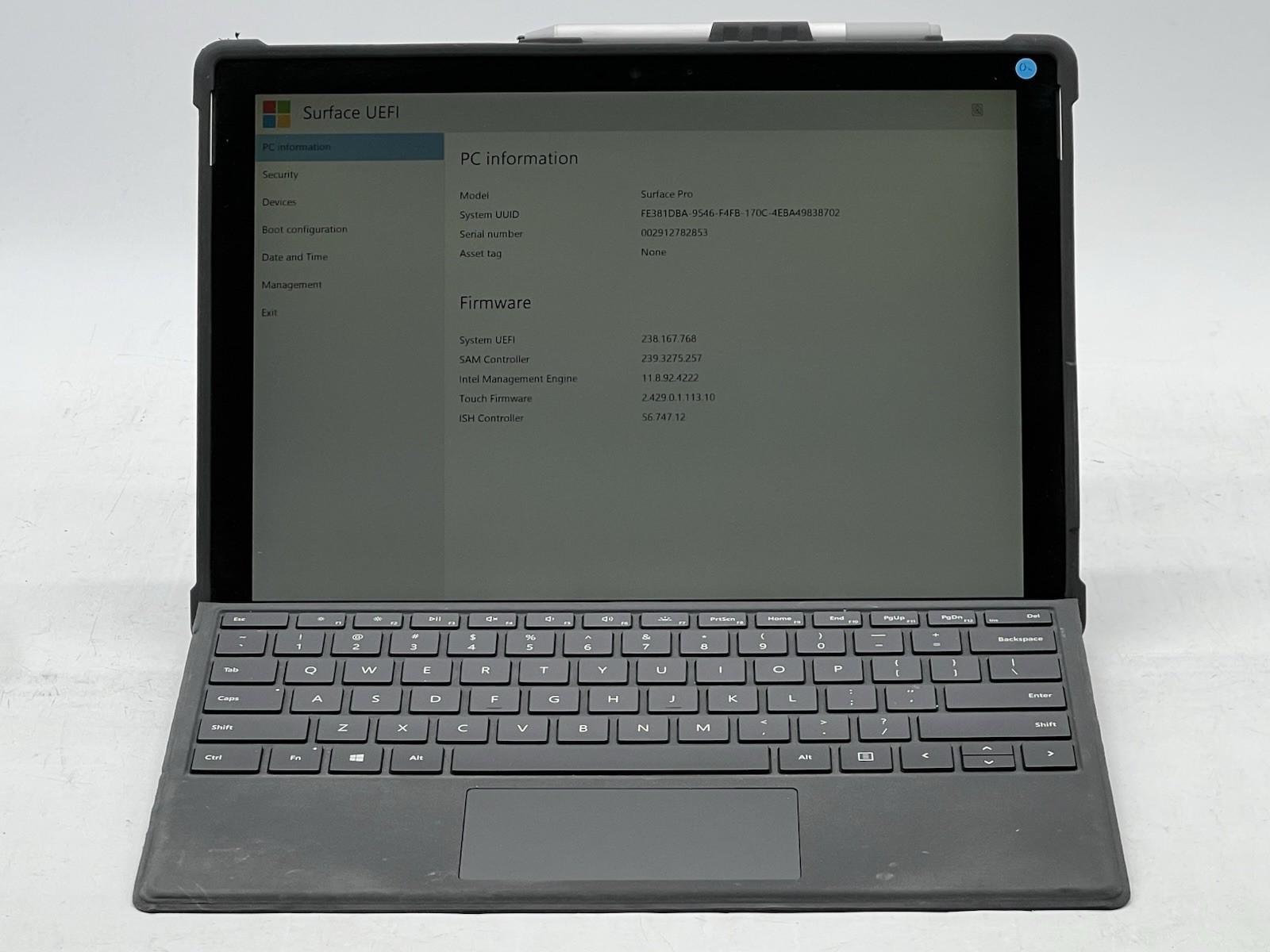 Microsoft Surface Pro, Core m3-7Y30, 1.00GHz, 4GB RAM, 128GB NVMe-w Pen-No OS/AC