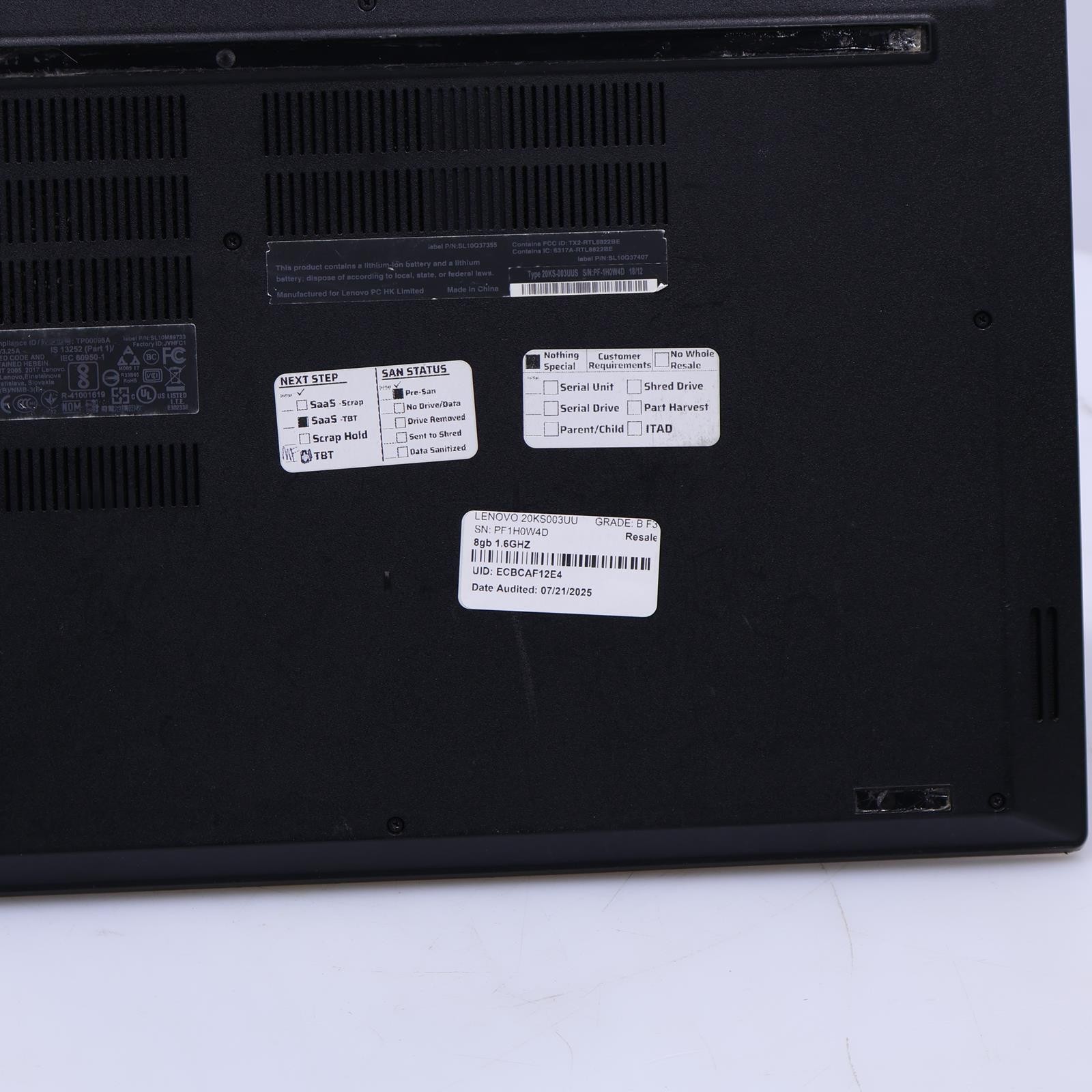 Lenovo Thinkpad E580 Intel Core i5 8th Gen 8GB RAM No Drive/OS/Battery Laptop