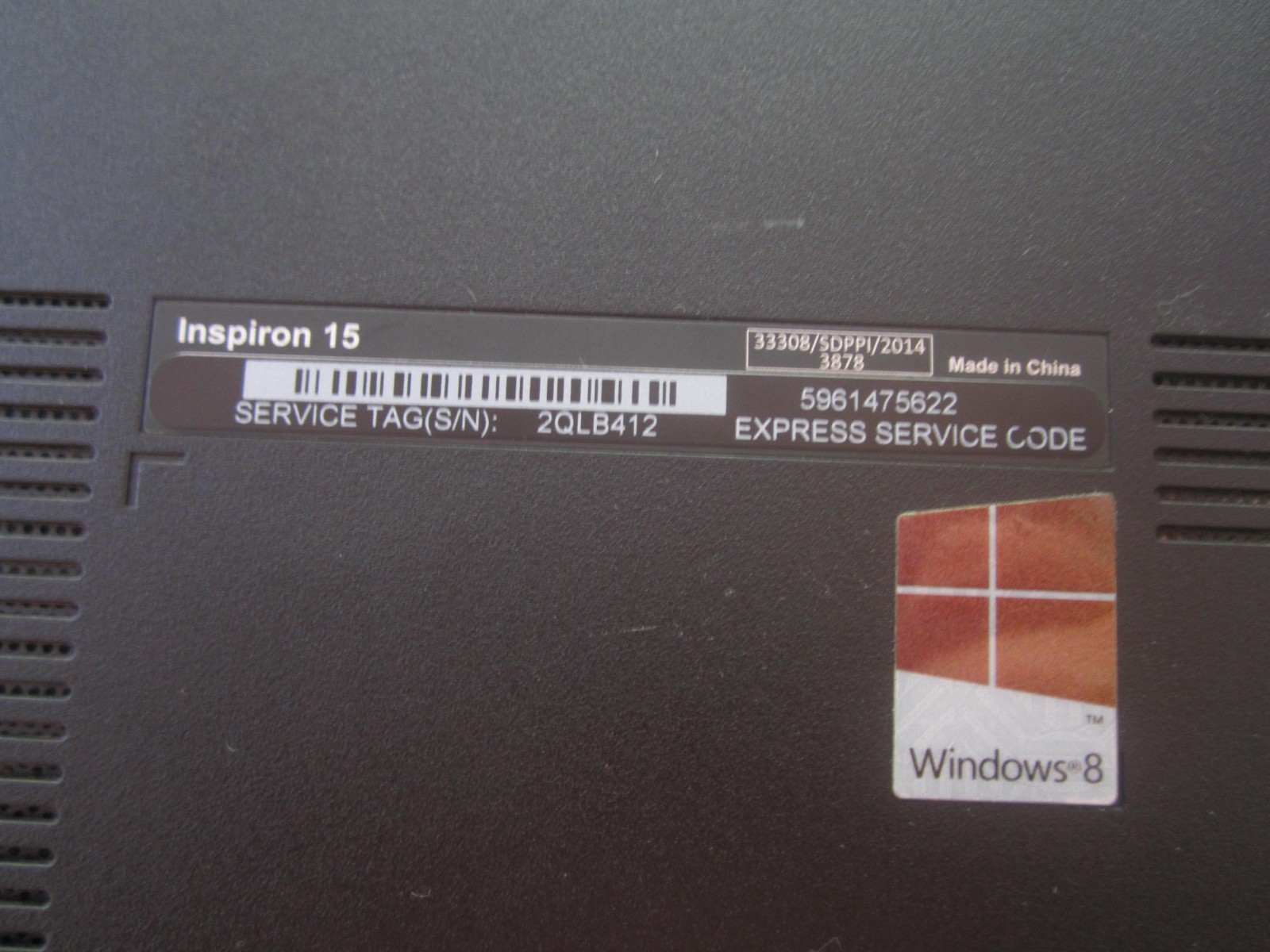 DELL INSPIRON 15 3542 LAPTOP 8GBRAM 500GBHD SCREEN INTACT W/PwrCord – WORKS