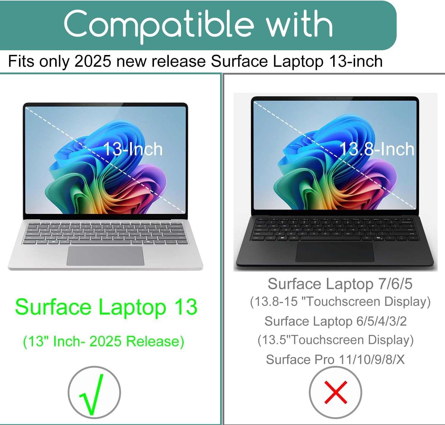 2-Pack Ultra Clear Tempered Glass Screen Protectors for 2025 Microsoft Surface 1