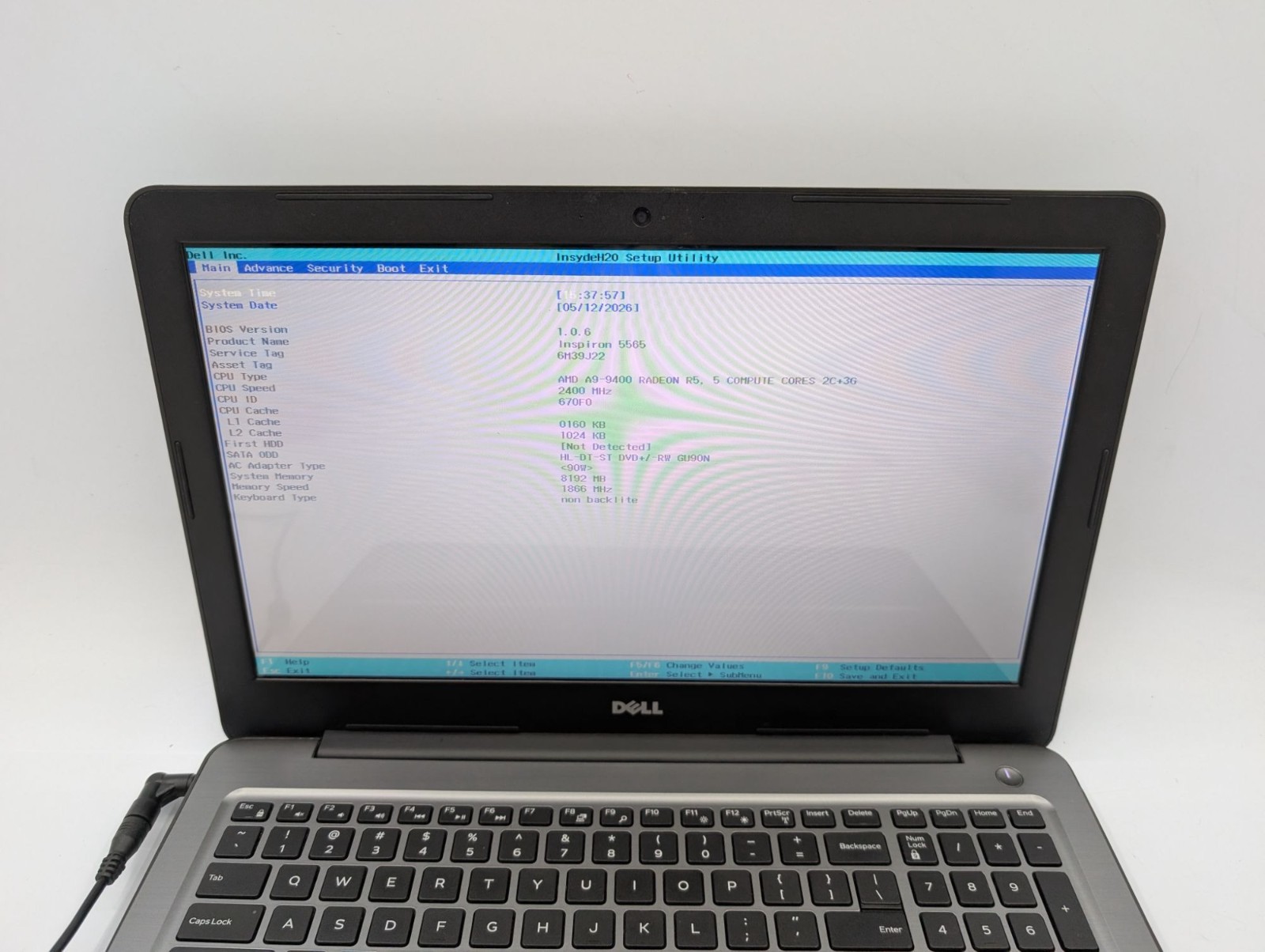 Dell Inspiron 5565 15.6″ Laptop A9-9400 No RAM No SSD Missing HDD Connector