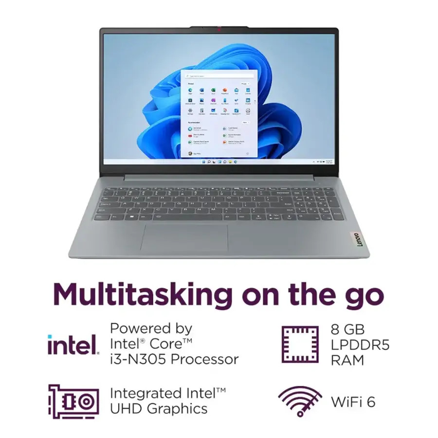 New Lenovo IdeaPad Slim 3i 15.6 FHD Touch Intel i3-N305/8GB/128GB/Win 11 Laptop