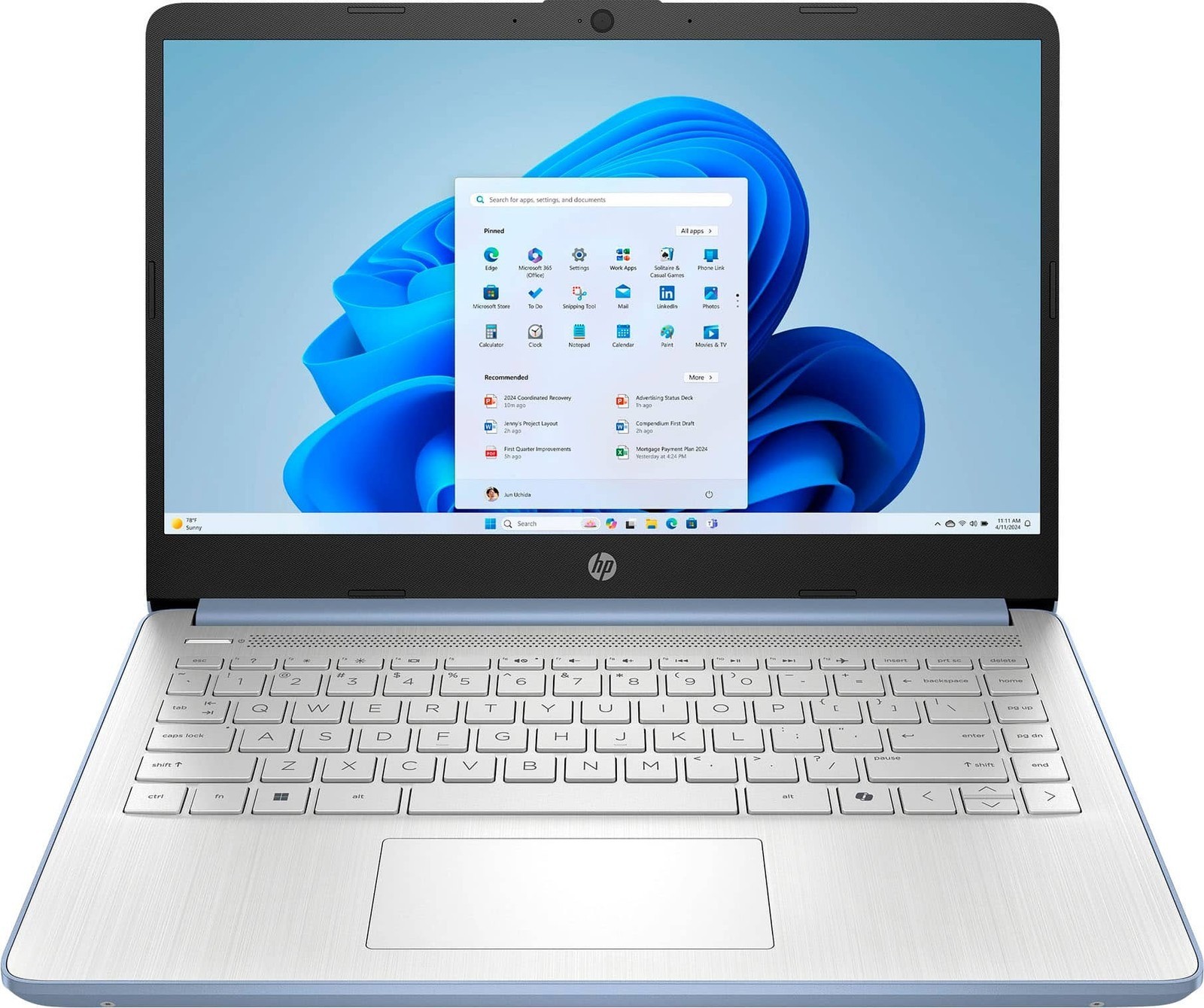 HP 14″ Laptop Intel Processor N150 4GB Memory 128GB UFS Wi-Fi 6 Win11
