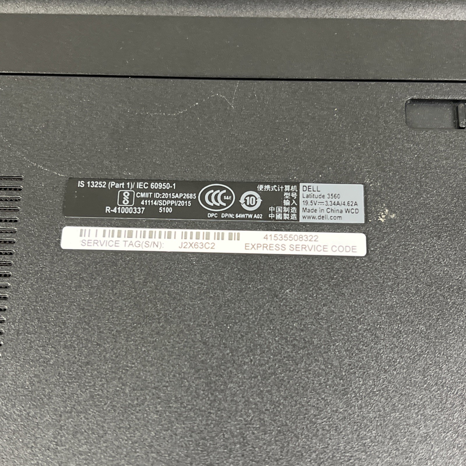 DELL LATITUDE 3560 INTEL CELERON 3215U – 4GB RAM – 500GB STORAGE – WINDOWS 10