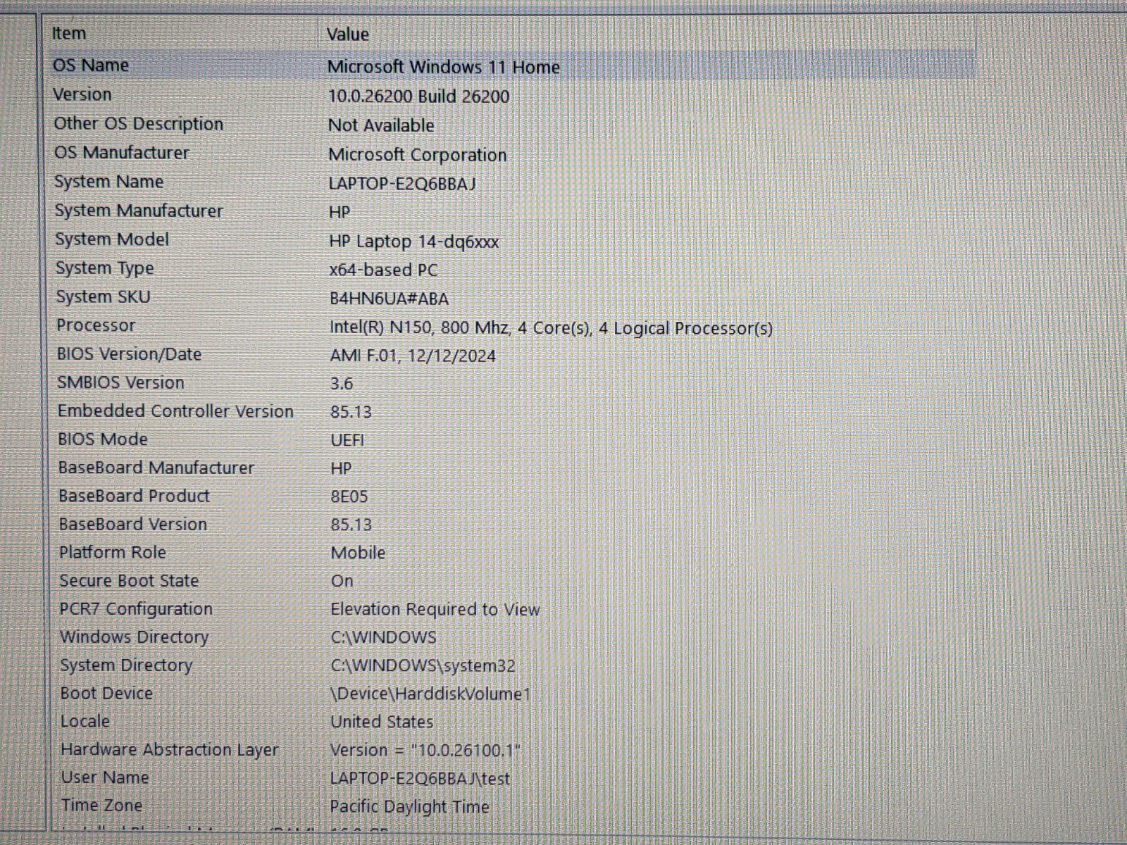 HP 14-dq6011dx 14″HD Intel N150 800MHz 16GB 128GB UFS Win11Home 95tt +Charger