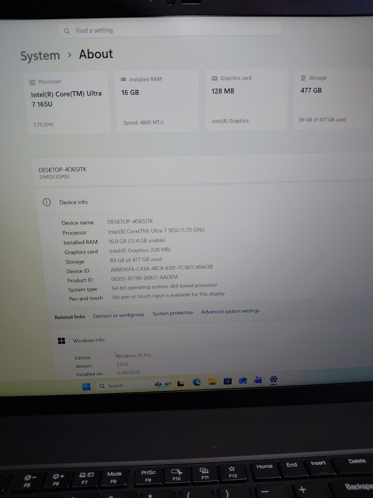 Lenovo ThinkPad T16 Gen 3 21MN 16″ Ultra 7 165U 1.7GHz 16GB RAM 512GB SSD