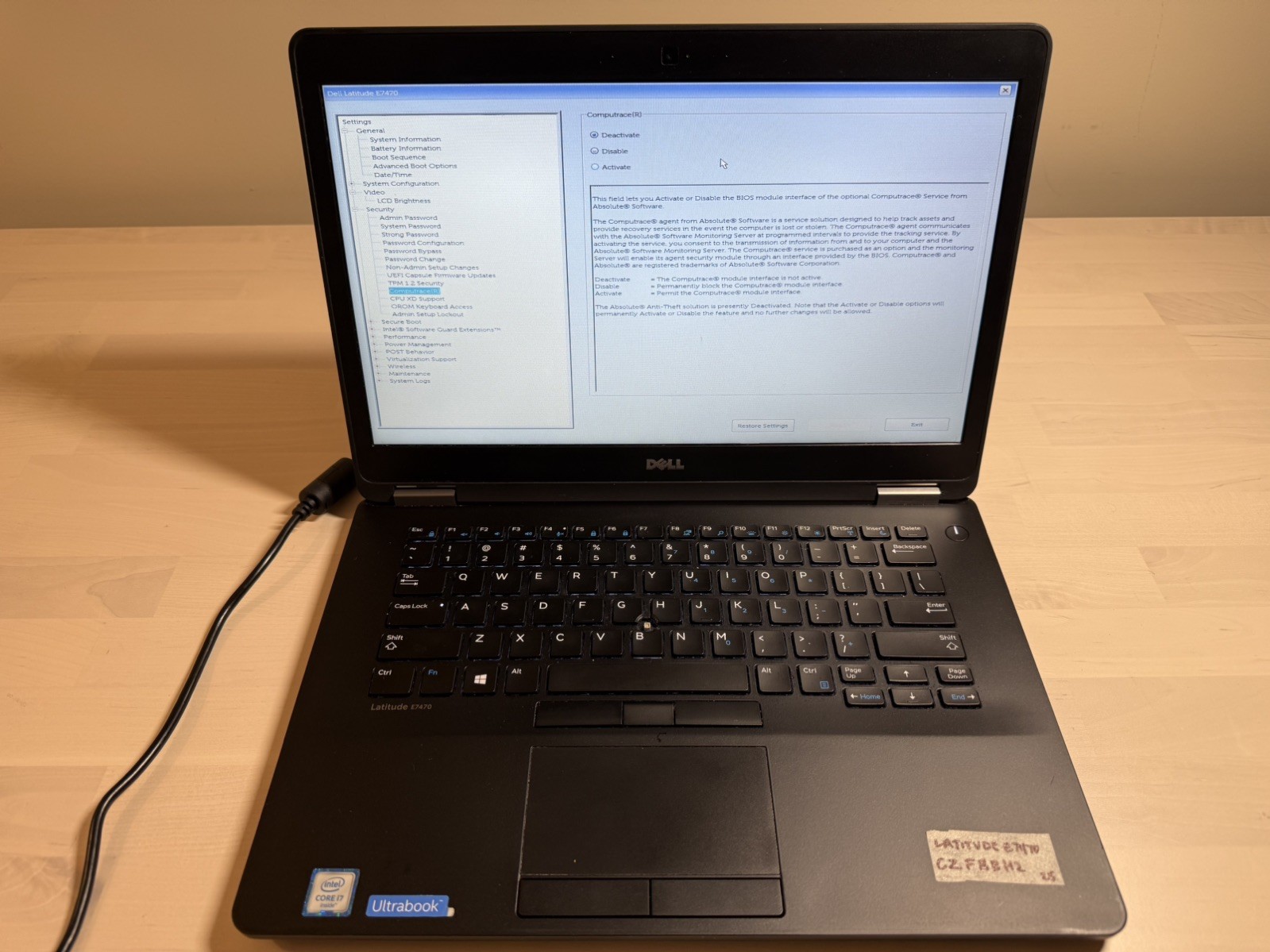 Dell Latitude E7470 Laptop Intel Core i7 6th Gen No HD/OS/AC Adapter