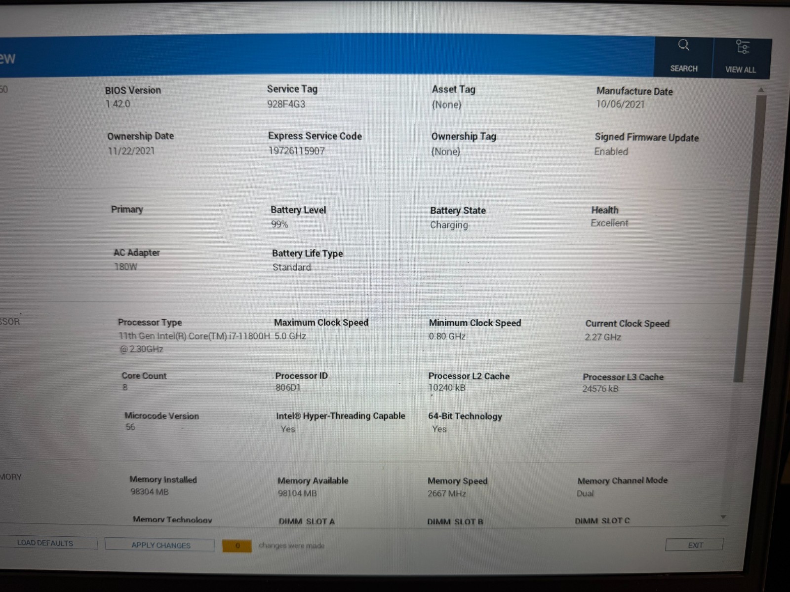 Dell Precision 7560 15.6″ i7-11800H 96GB RAM 2TB SSD Intel Graphics Win11